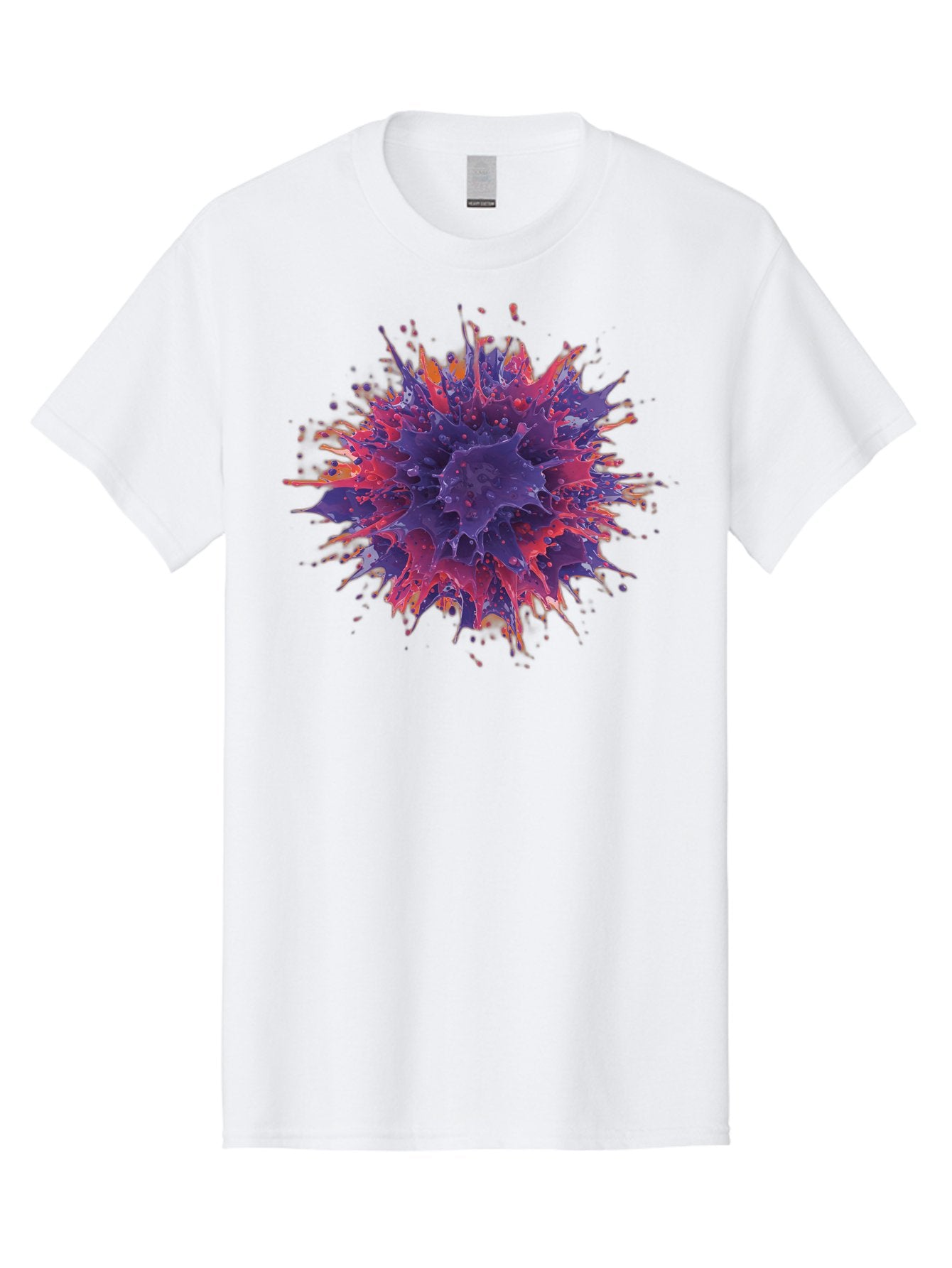 Cancer-Cell Men'S Graphic Tee, 100% Cotton, Comfortable Casual Summer Wear, Machine Washable, Cancer Cell, Tumor Cell, Abnormal Cell Growth, Purple And Red Cell Structure, Spiky Cell Texture, Medical Illustration, Cancer Research, Cell Biology Baa248 11