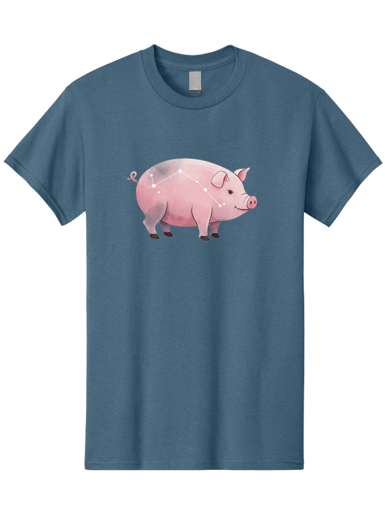 Cancer Men'S Graphic Tee, 100% Cotton, Comfortable Casual Summer Wear, Machine Washable, Cartoon Pig, Zodiac Sign, Astrology Symbol, Constellation Pattern, Cute Animal Illustration, Starry Design, Funny Pig Graphics Baa249 29