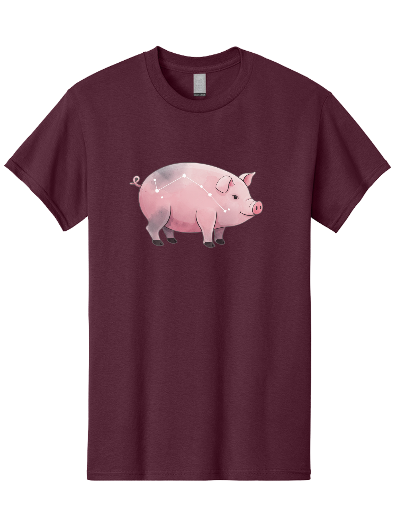Cancer Men'S Graphic Tee, 100% Cotton, Comfortable Casual Summer Wear, Machine Washable, Cartoon Pig, Zodiac Sign, Astrology Symbol, Constellation Pattern, Cute Animal Illustration, Starry Design, Funny Pig Graphics Baa249 25