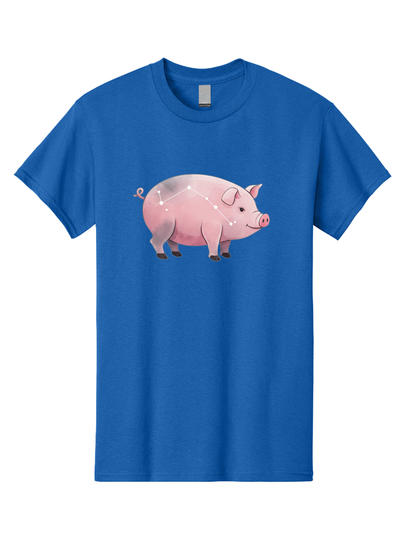 Cancer Men'S Graphic Tee, 100% Cotton, Comfortable Casual Summer Wear, Machine Washable, Cartoon Pig, Zodiac Sign, Astrology Symbol, Constellation Pattern, Cute Animal Illustration, Starry Design, Funny Pig Graphics Baa249 27