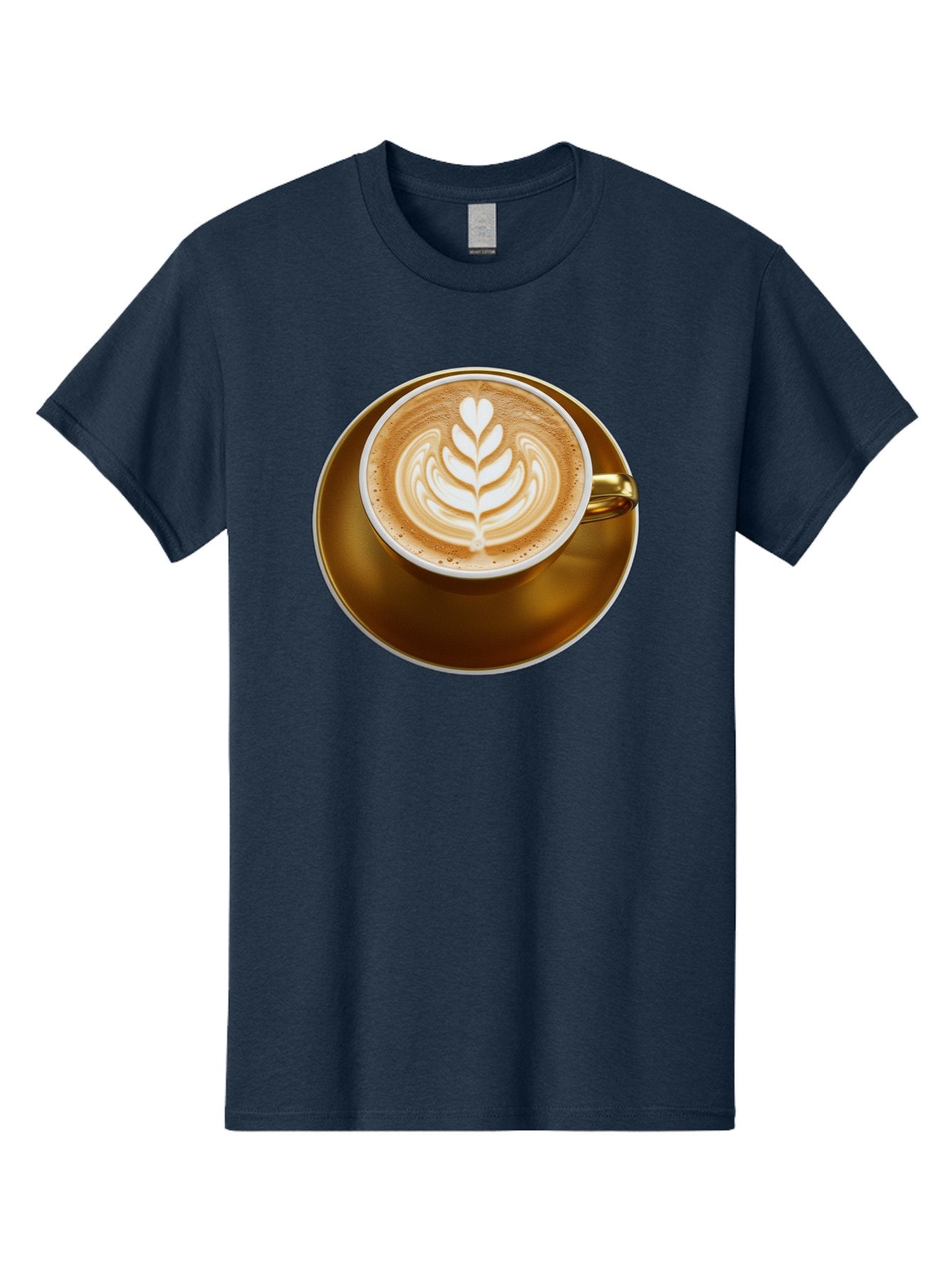 Cappuccino-Coffee Men'S Graphic Tee, 100% Cotton, Comfortable Casual Summer Wear, Machine Washable, Latte Art, Coffee Design, Leaf Pattern, Heart Shape, Coffee Cup, Saucer, Coffee Culture, Specialty Coffee, Espresso Art, Crema, Coffee Time Baa251 12