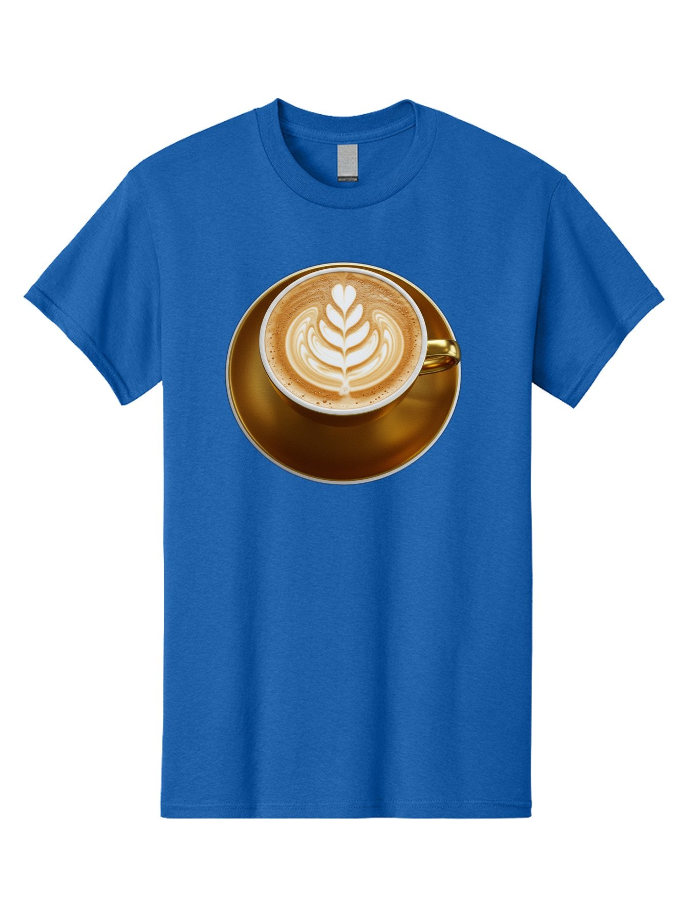 Cappuccino-Coffee Men'S Graphic Tee, 100% Cotton, Comfortable Casual Summer Wear, Machine Washable, Latte Art, Coffee Design, Leaf Pattern, Heart Shape, Coffee Cup, Saucer, Coffee Culture, Specialty Coffee, Espresso Art, Crema, Coffee Time Baa251 11