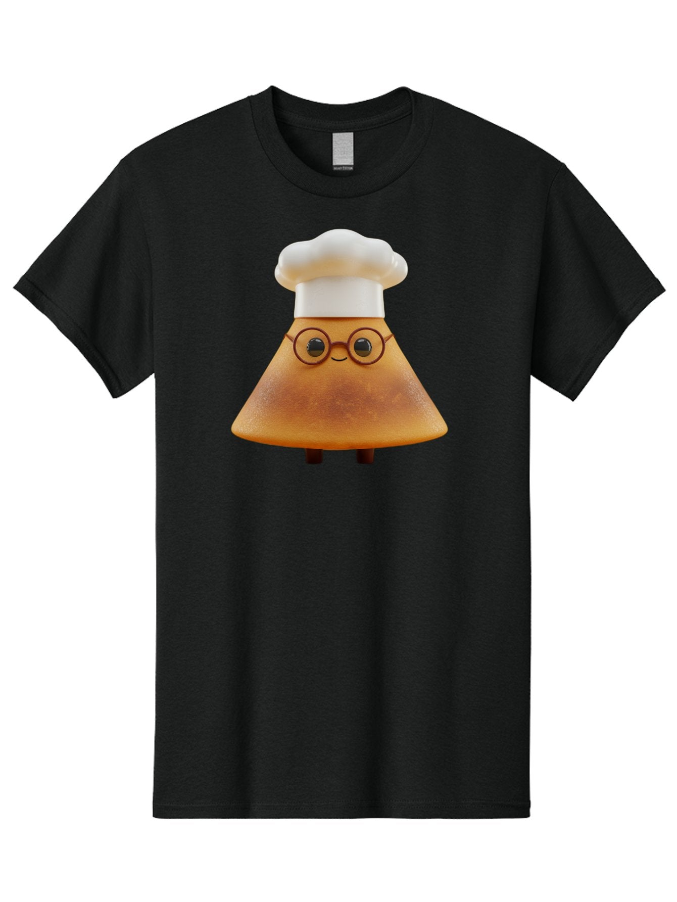 Caramel-Macchiato Men'S Graphic Tee, 100% Cotton, Comfortable Casual Summer Wear, Machine Washable, Cartoon Chef, Triangular Chef, Chef Hat, Round Glasses, Smiling Face, Black Eyes, Chef Character, Kitchen Staff, Cooking, Funny Character, Baa252 4