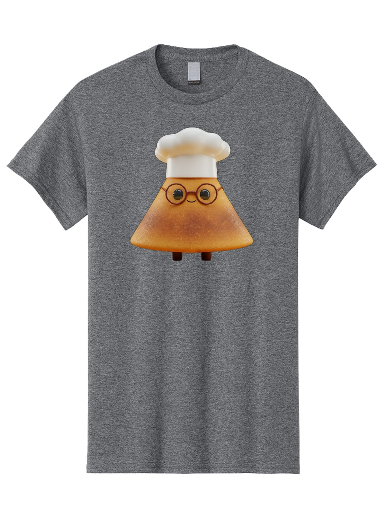 Caramel-Macchiato Men'S Graphic Tee, 100% Cotton, Comfortable Casual Summer Wear, Machine Washable, Cartoon Chef, Triangular Chef, Chef Hat, Round Glasses, Smiling Face, Black Eyes, Chef Character, Kitchen Staff, Cooking, Funny Character, Baa252 7