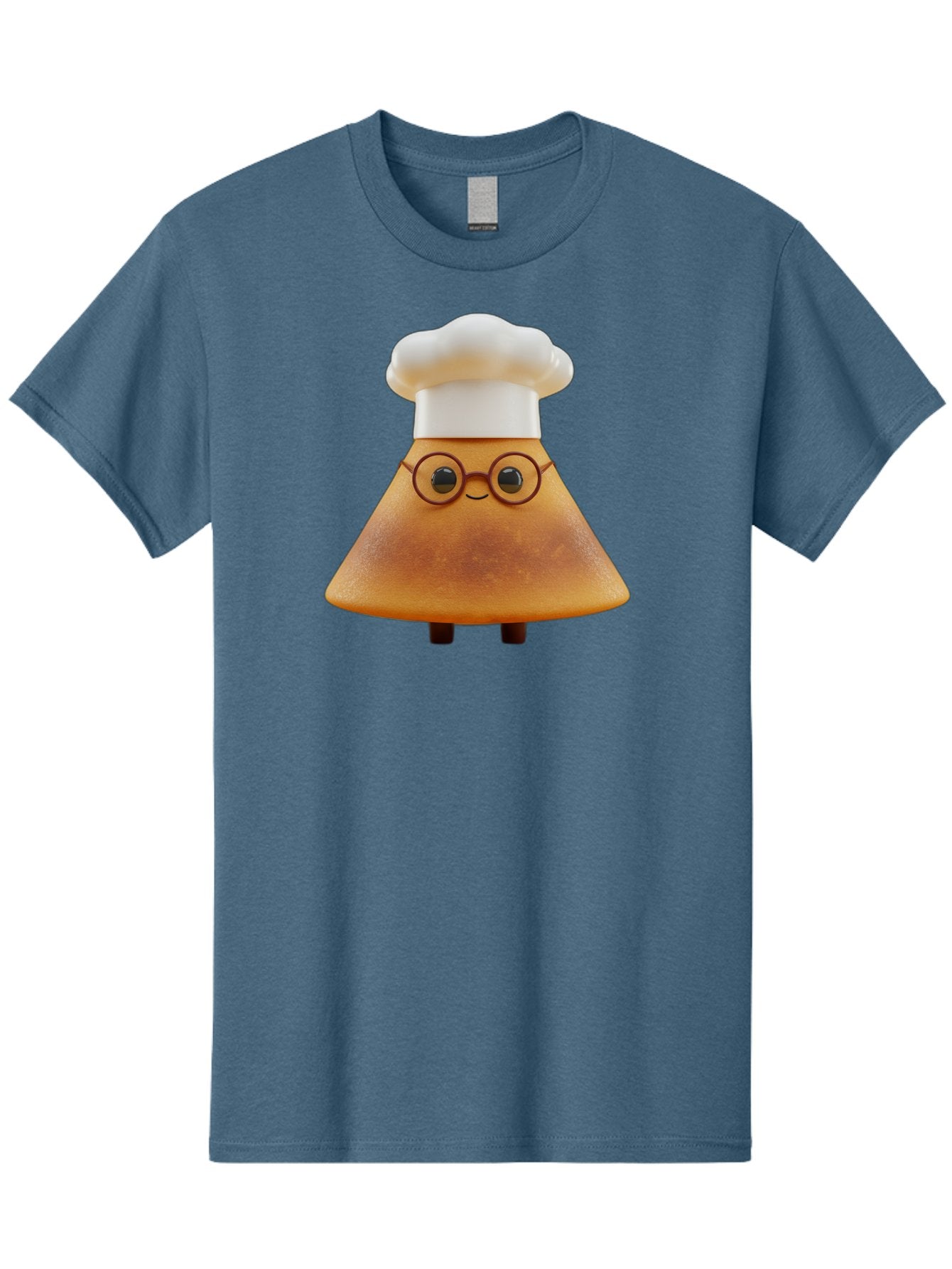 Caramel-Macchiato Men'S Graphic Tee, 100% Cotton, Comfortable Casual Summer Wear, Machine Washable, Cartoon Chef, Triangular Chef, Chef Hat, Round Glasses, Smiling Face, Black Eyes, Chef Character, Kitchen Staff, Cooking, Funny Character, Baa252 15