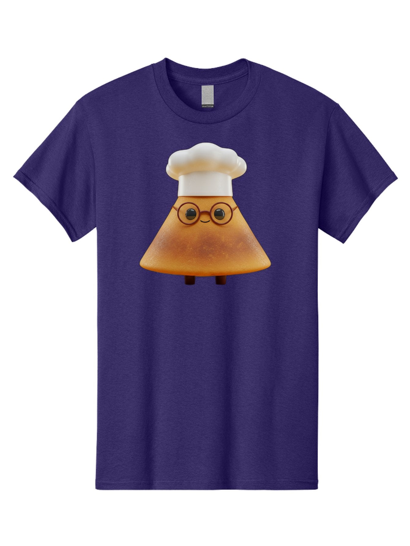 Caramel-Macchiato Men'S Graphic Tee, 100% Cotton, Comfortable Casual Summer Wear, Machine Washable, Cartoon Chef, Triangular Chef, Chef Hat, Round Glasses, Smiling Face, Black Eyes, Chef Character, Kitchen Staff, Cooking, Funny Character, Baa252 6