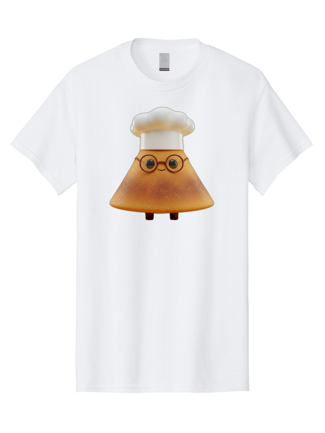 Caramel-Macchiato Men'S Graphic Tee, 100% Cotton, Comfortable Casual Summer Wear, Machine Washable, Cartoon Chef, Triangular Chef, Chef Hat, Round Glasses, Smiling Face, Black Eyes, Chef Character, Kitchen Staff, Cooking, Funny Character, Baa252 14