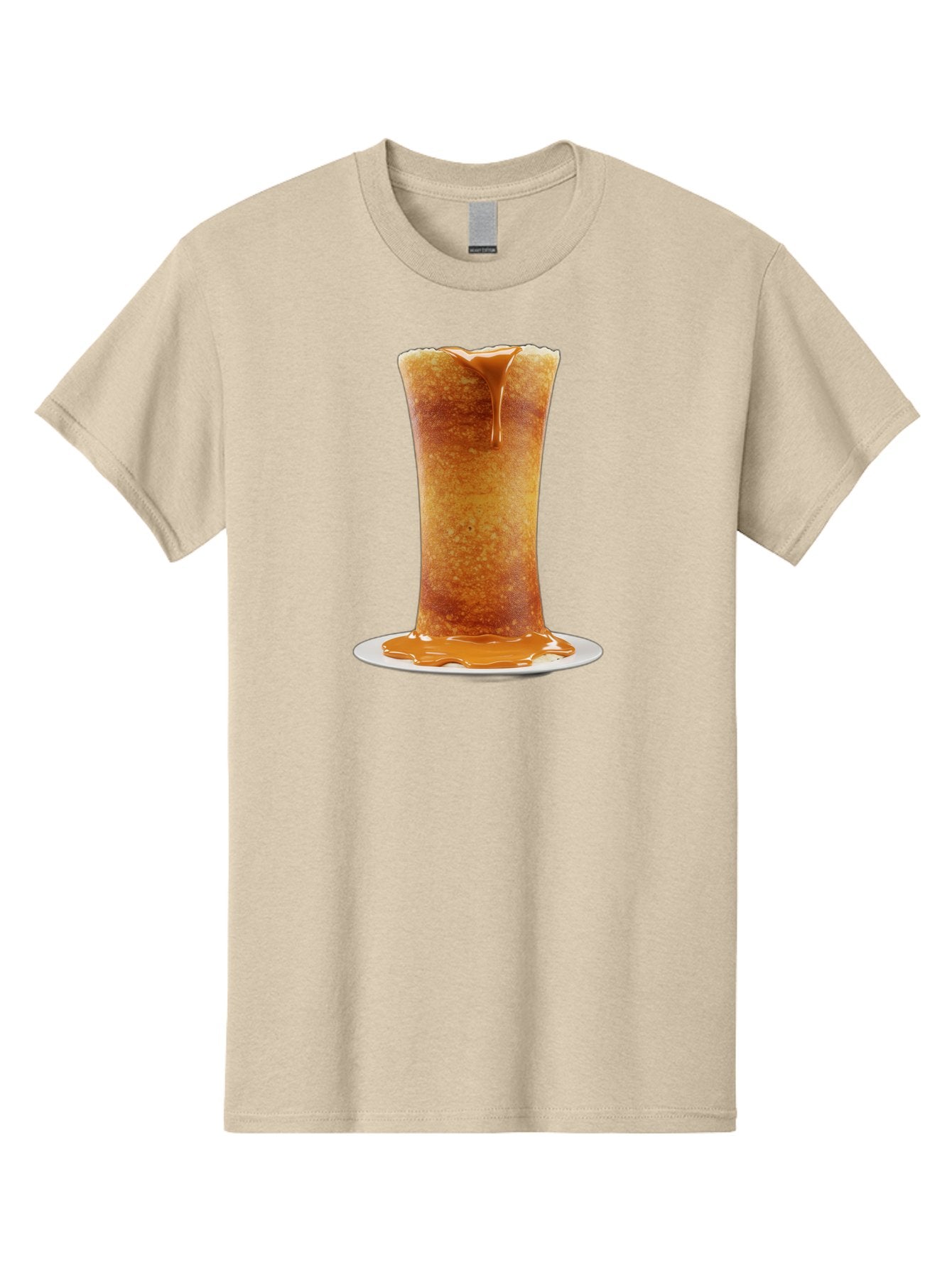 Caramel-Popcorn-Cone Men'S Graphic Tee, 100% Cotton, Comfortable Casual Summer Wear, Machine Washable, Caramel Crepe, Sweet Dessert, Caramel Sauce, French Cuisine, Delicious Treat, Indulgent Delight, Golden Brown, Sticky Sauce Baa253 14