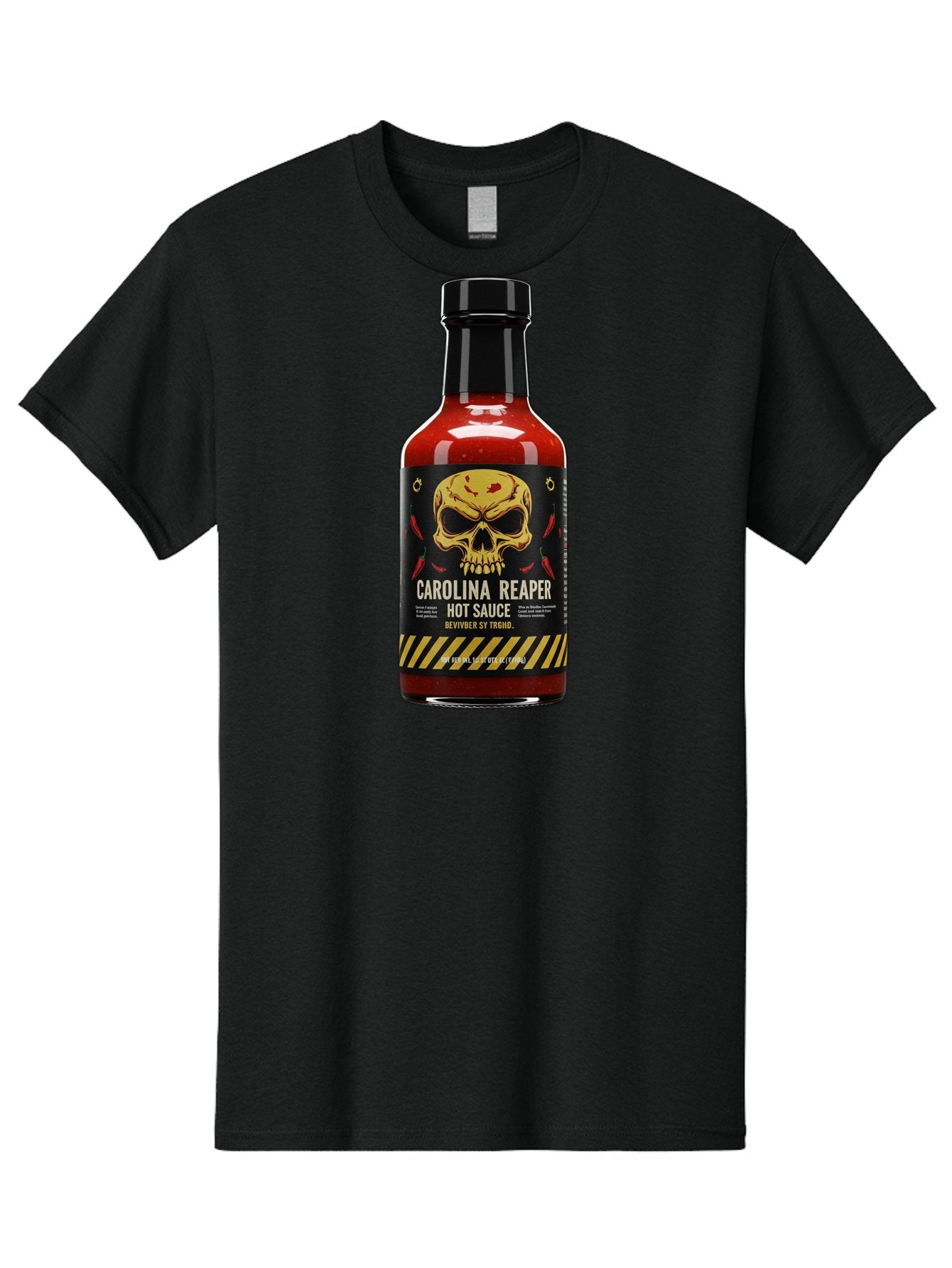 Carolina-Reaper-Hot-Sauce Men'S Graphic Tee, 100% Cotton, Comfortable Casual Summer Wear, Machine Washable, Carolina Reaper Hot Sauce, Spicy Condiment, Fiery Flavor, Pepper Sauce, Hot Pepper, Reaper Pepper, Extreme Heat, Bold Taste, Baa254 5