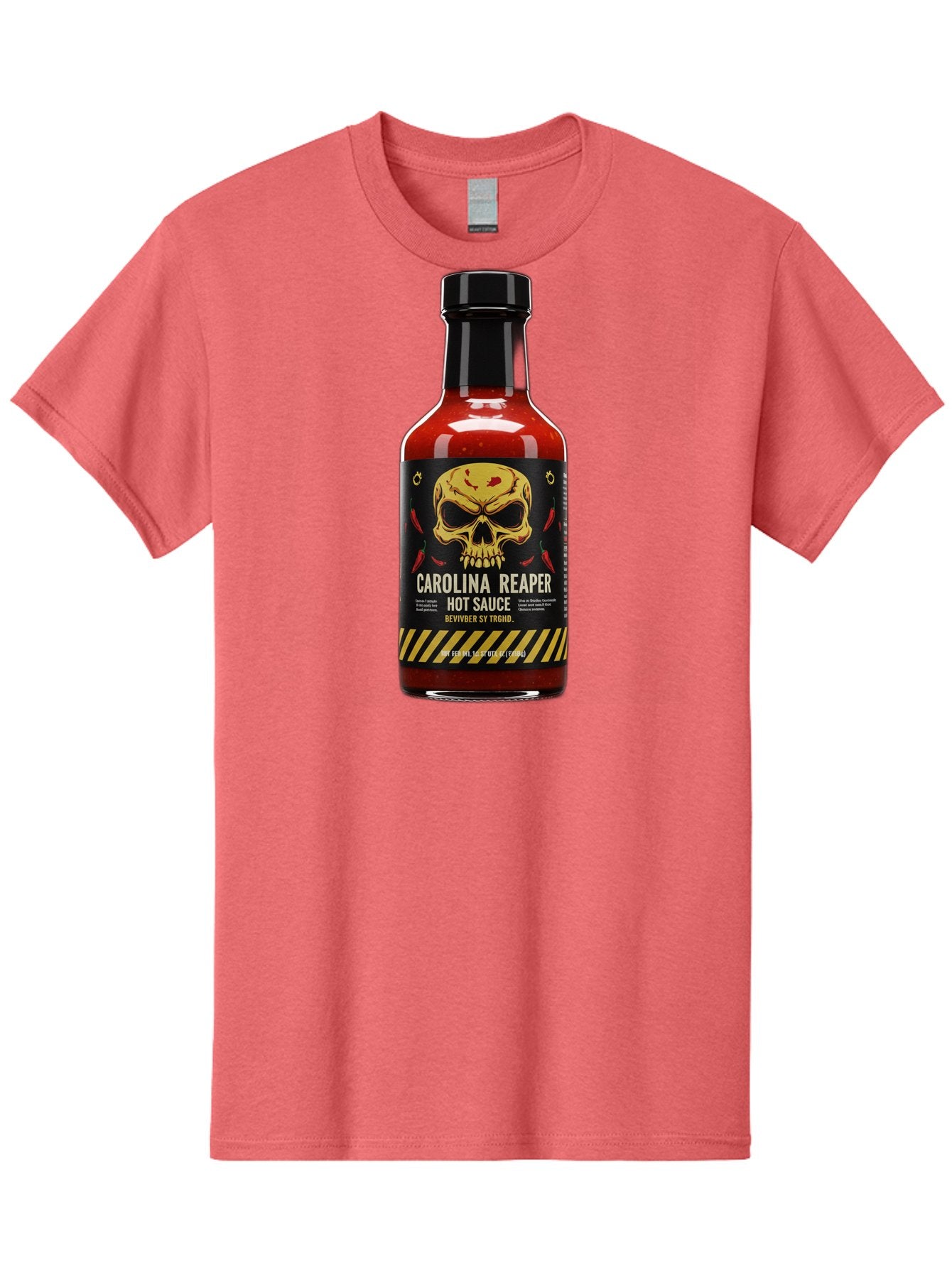 Carolina-Reaper-Hot-Sauce Men'S Graphic Tee, 100% Cotton, Comfortable Casual Summer Wear, Machine Washable, Carolina Reaper Hot Sauce, Spicy Condiment, Fiery Flavor, Pepper Sauce, Hot Pepper, Reaper Pepper, Extreme Heat, Bold Taste, Baa254 8