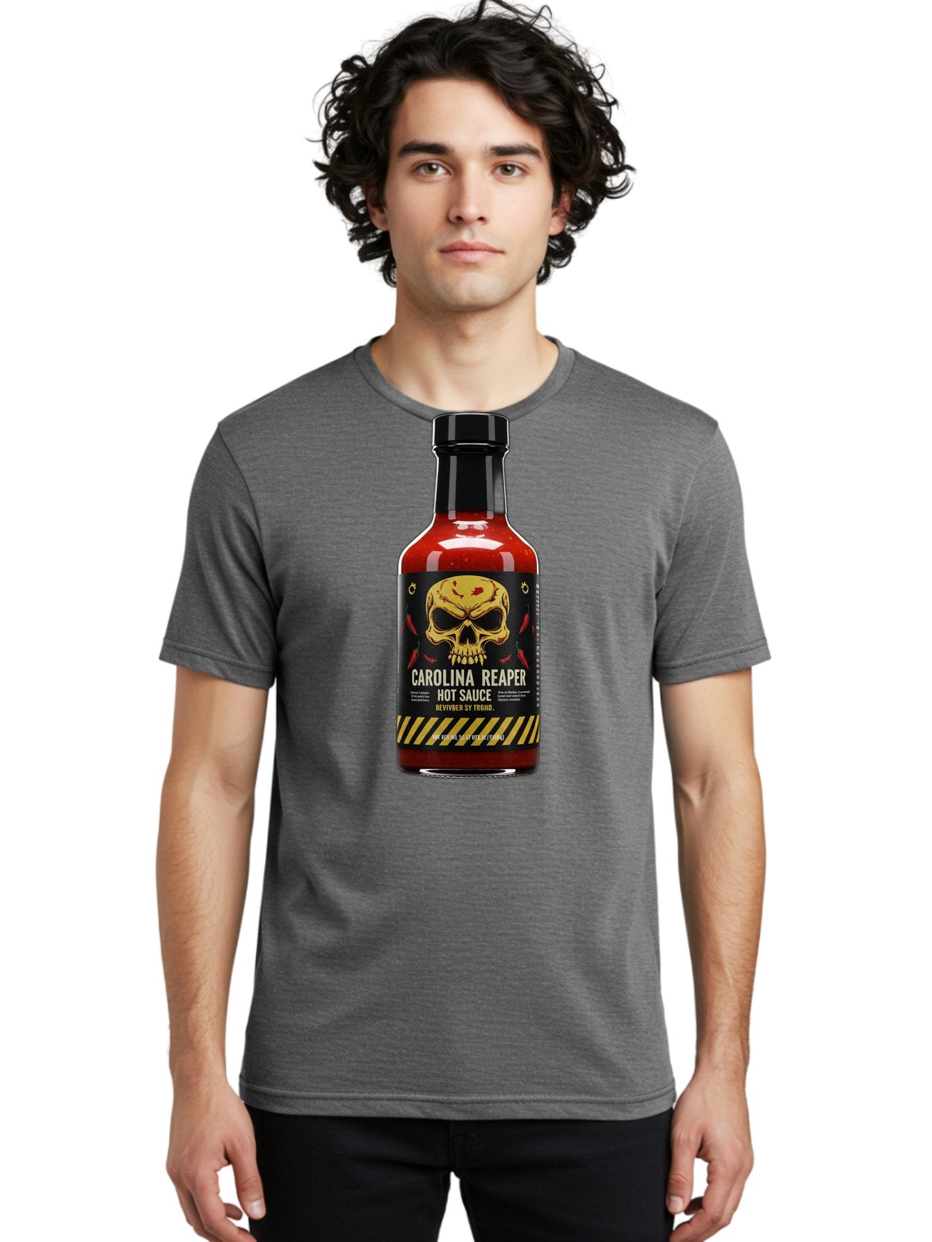 Carolina-Reaper-Hot-Sauce Men'S Graphic Tee, 100% Cotton, Comfortable Casual Summer Wear, Machine Washable, Carolina Reaper Hot Sauce, Spicy Condiment, Fiery Flavor, Pepper Sauce, Hot Pepper, Reaper Pepper, Extreme Heat, Bold Taste, Baa254 29