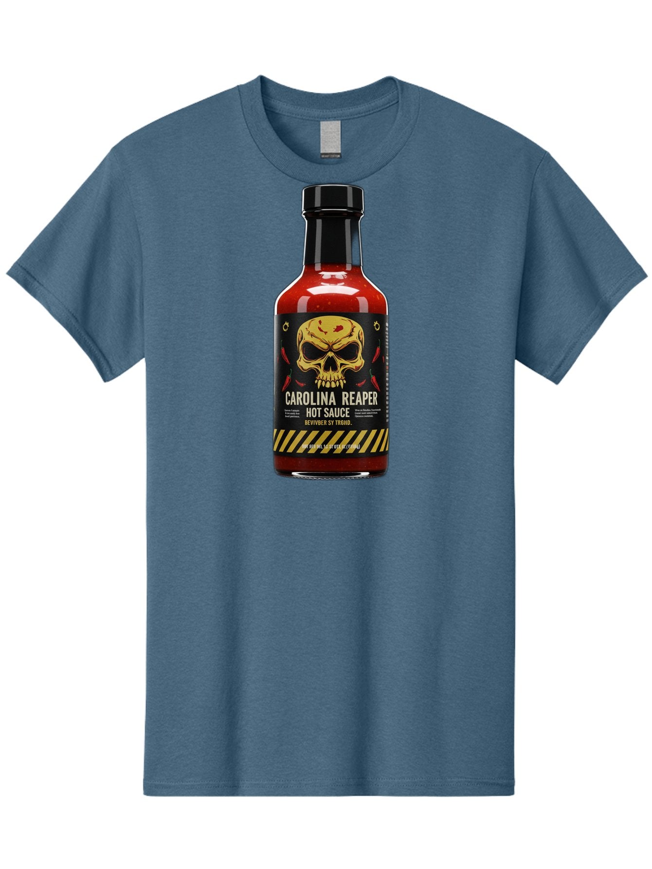 Carolina-Reaper-Hot-Sauce Men'S Graphic Tee, 100% Cotton, Comfortable Casual Summer Wear, Machine Washable, Carolina Reaper Hot Sauce, Spicy Condiment, Fiery Flavor, Pepper Sauce, Hot Pepper, Reaper Pepper, Extreme Heat, Bold Taste, Baa254 4