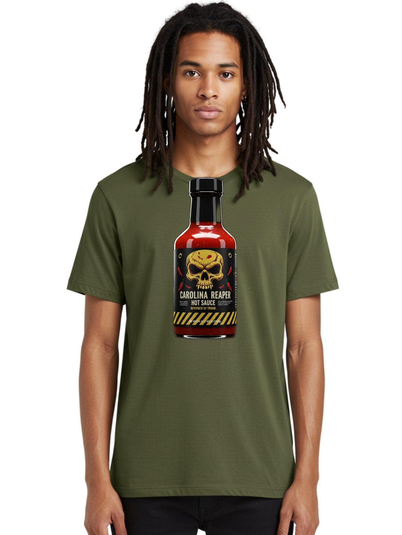 Carolina-Reaper-Hot-Sauce Men'S Graphic Tee, 100% Cotton, Comfortable Casual Summer Wear, Machine Washable, Carolina Reaper Hot Sauce, Spicy Condiment, Fiery Flavor, Pepper Sauce, Hot Pepper, Reaper Pepper, Extreme Heat, Bold Taste, Baa254 26