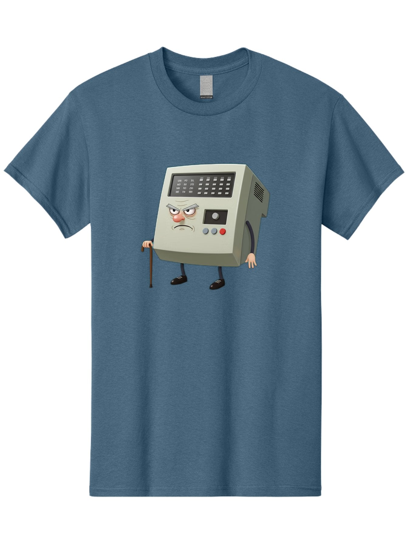 Cash-Register-Character Men'S Graphic Tee, 100% Cotton, Comfortable Casual Summer Wear, Machine Washable, Cash Register With Human-Like Face, Grumpy Expression, Vintage Style, Retro Aesthetic, Cartoon Character, Old-Fashioned Technology, Baa258 12