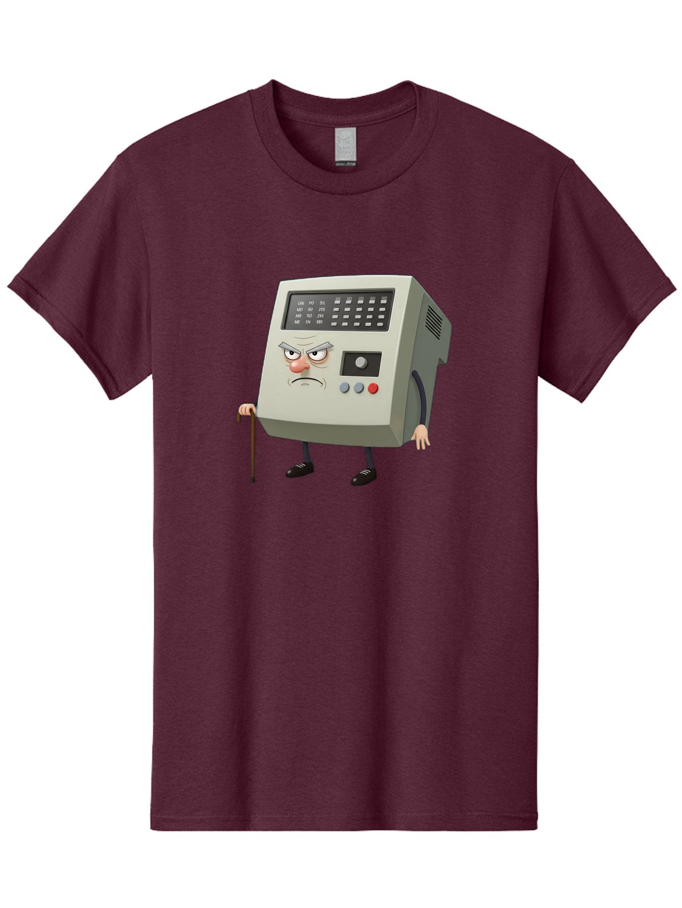 Cash-Register-Character Men'S Graphic Tee, 100% Cotton, Comfortable Casual Summer Wear, Machine Washable, Cash Register With Human-Like Face, Grumpy Expression, Vintage Style, Retro Aesthetic, Cartoon Character, Old-Fashioned Technology, Baa258 14