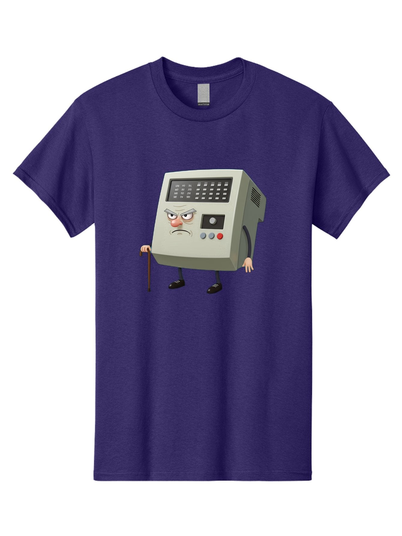 Cash-Register-Character Men'S Graphic Tee, 100% Cotton, Comfortable Casual Summer Wear, Machine Washable, Cash Register With Human-Like Face, Grumpy Expression, Vintage Style, Retro Aesthetic, Cartoon Character, Old-Fashioned Technology, Baa258 5