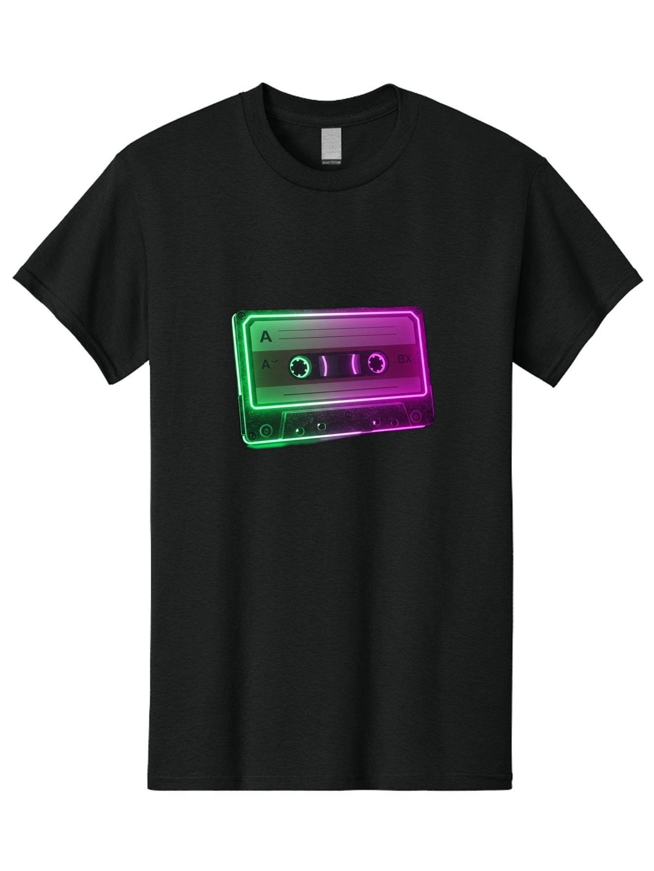 Cassette-Tape-3 Men'S Graphic Tee, 100% Cotton, Comfortable Casual Summer Wear, Machine Washable, Cassette Tape, Retro Music, Vintage Technology, A Side, Music Nostalgia, Cassette Player, Retro Aesthetics, Glowing Effect, Baa261 6