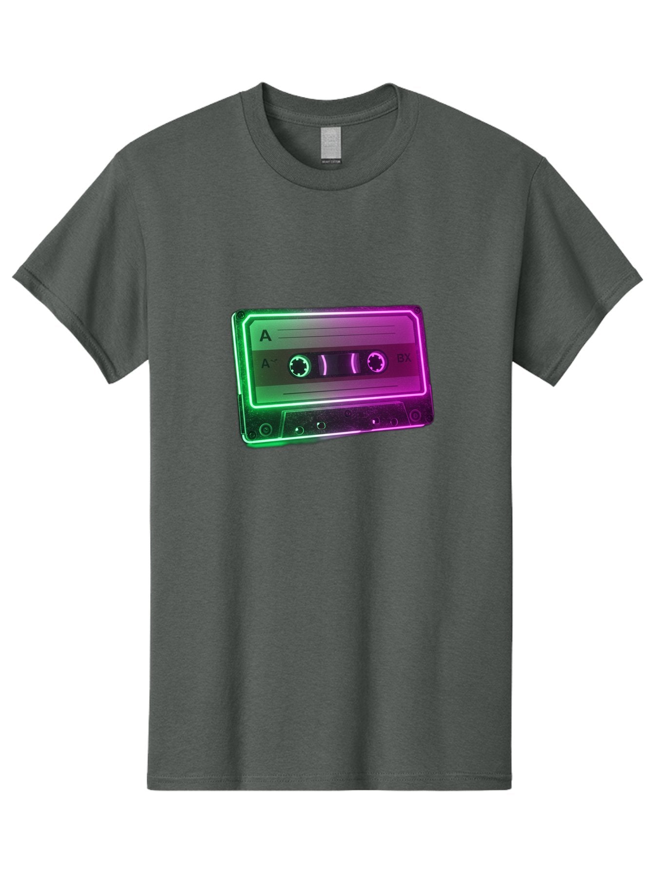 Cassette-Tape-3 Men'S Graphic Tee, 100% Cotton, Comfortable Casual Summer Wear, Machine Washable, Cassette Tape, Retro Music, Vintage Technology, A Side, Music Nostalgia, Cassette Player, Retro Aesthetics, Glowing Effect, Baa261 13