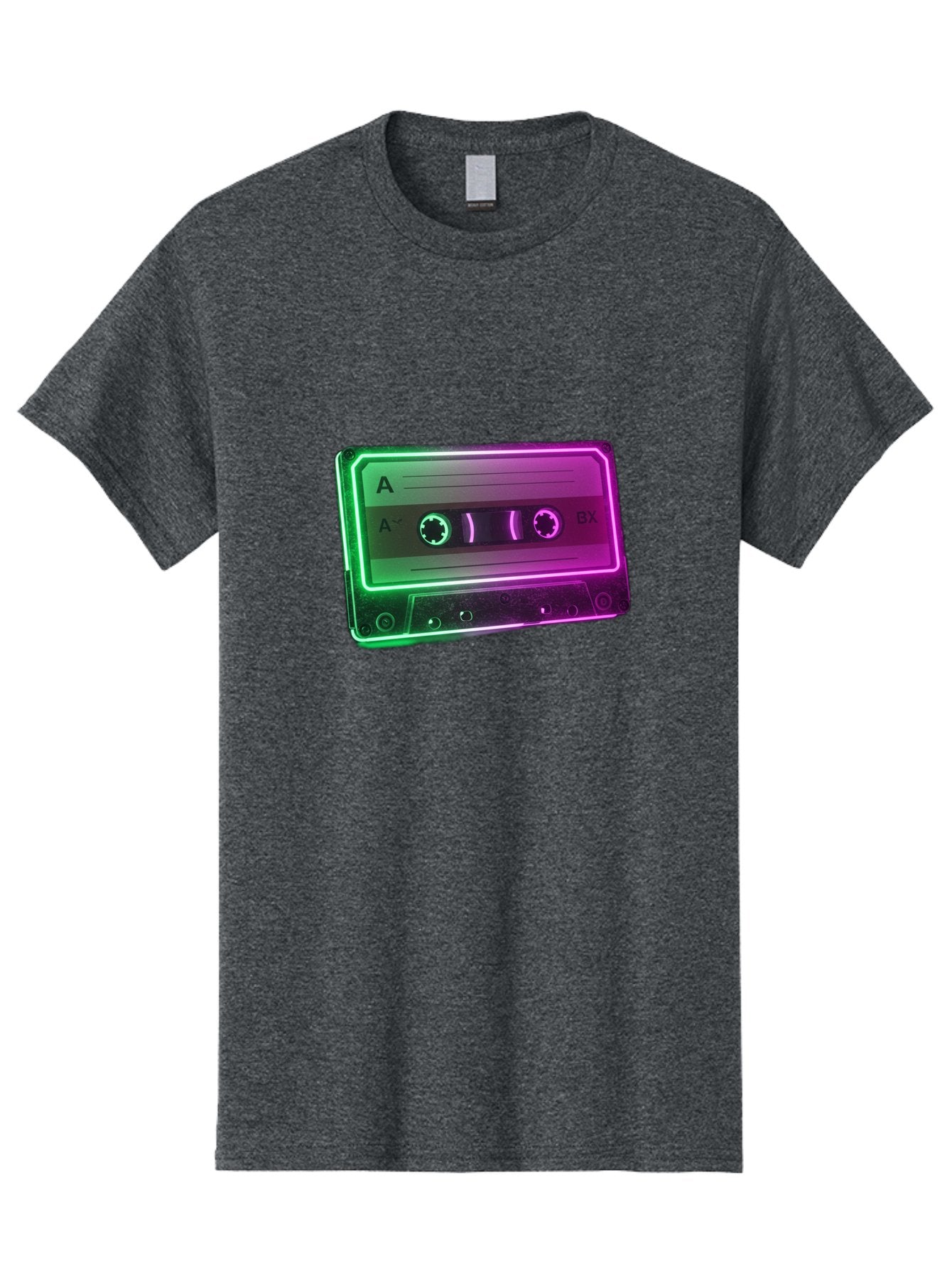 Cassette-Tape-3 Men'S Graphic Tee, 100% Cotton, Comfortable Casual Summer Wear, Machine Washable, Cassette Tape, Retro Music, Vintage Technology, A Side, Music Nostalgia, Cassette Player, Retro Aesthetics, Glowing Effect, Baa261 7