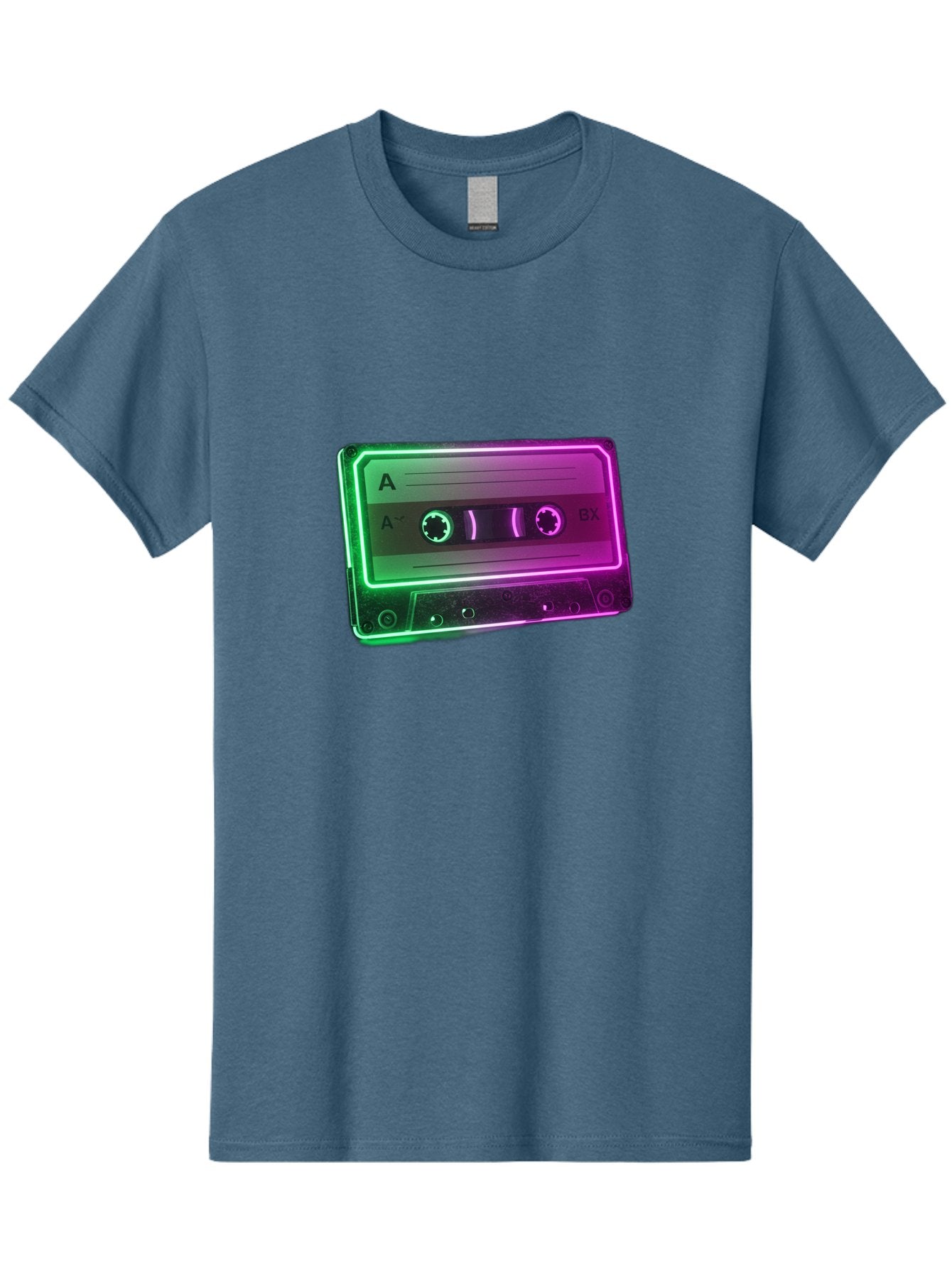 Cassette-Tape-3 Men'S Graphic Tee, 100% Cotton, Comfortable Casual Summer Wear, Machine Washable, Cassette Tape, Retro Music, Vintage Technology, A Side, Music Nostalgia, Cassette Player, Retro Aesthetics, Glowing Effect, Baa261 8