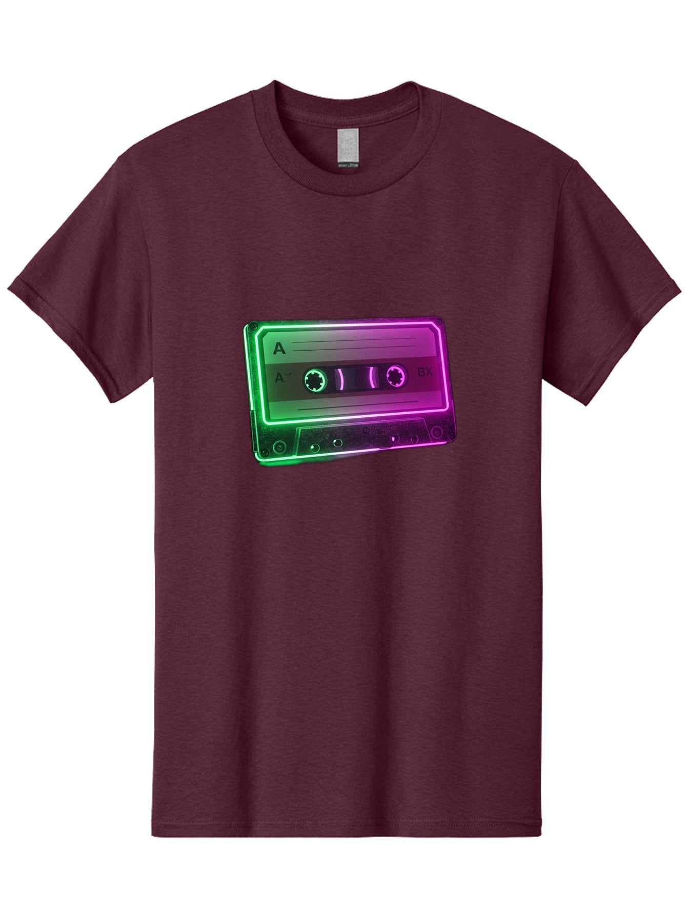 Cassette-Tape-3 Men'S Graphic Tee, 100% Cotton, Comfortable Casual Summer Wear, Machine Washable, Cassette Tape, Retro Music, Vintage Technology, A Side, Music Nostalgia, Cassette Player, Retro Aesthetics, Glowing Effect, Baa261 15