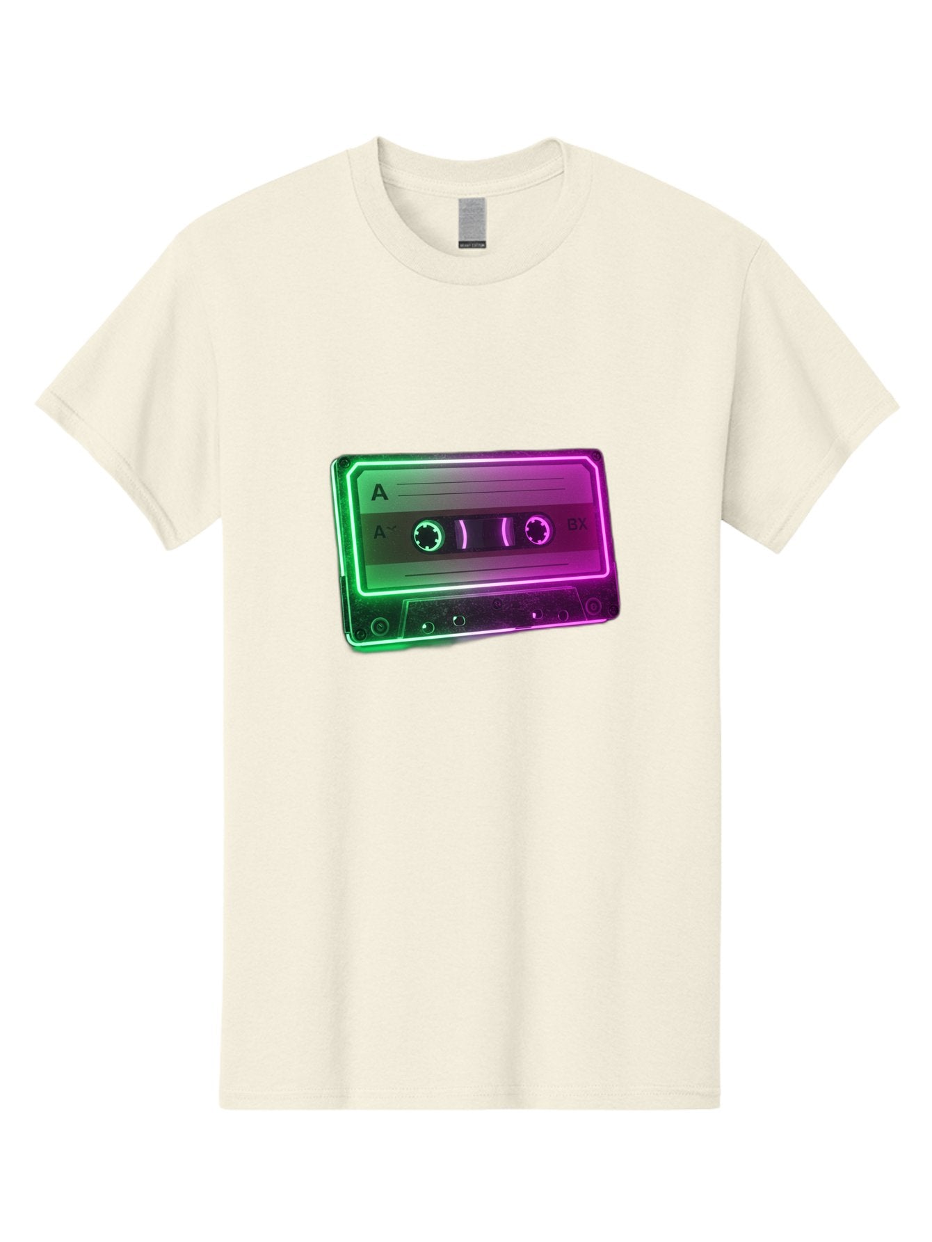 Cassette-Tape-3 Men'S Graphic Tee, 100% Cotton, Comfortable Casual Summer Wear, Machine Washable, Cassette Tape, Retro Music, Vintage Technology, A Side, Music Nostalgia, Cassette Player, Retro Aesthetics, Glowing Effect, Baa261 3