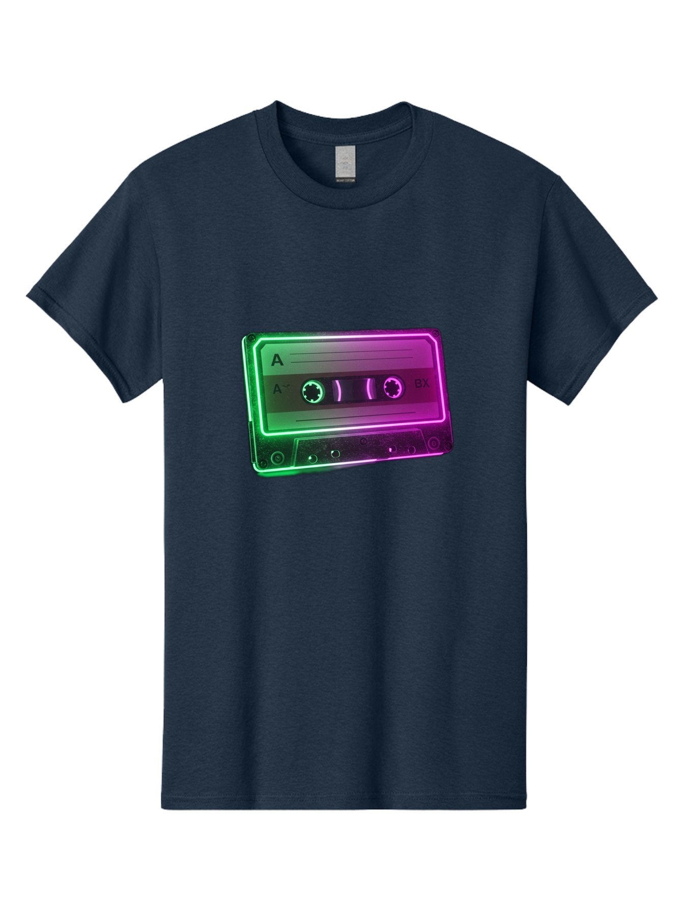 Cassette-Tape-3 Men'S Graphic Tee, 100% Cotton, Comfortable Casual Summer Wear, Machine Washable, Cassette Tape, Retro Music, Vintage Technology, A Side, Music Nostalgia, Cassette Player, Retro Aesthetics, Glowing Effect, Baa261 14