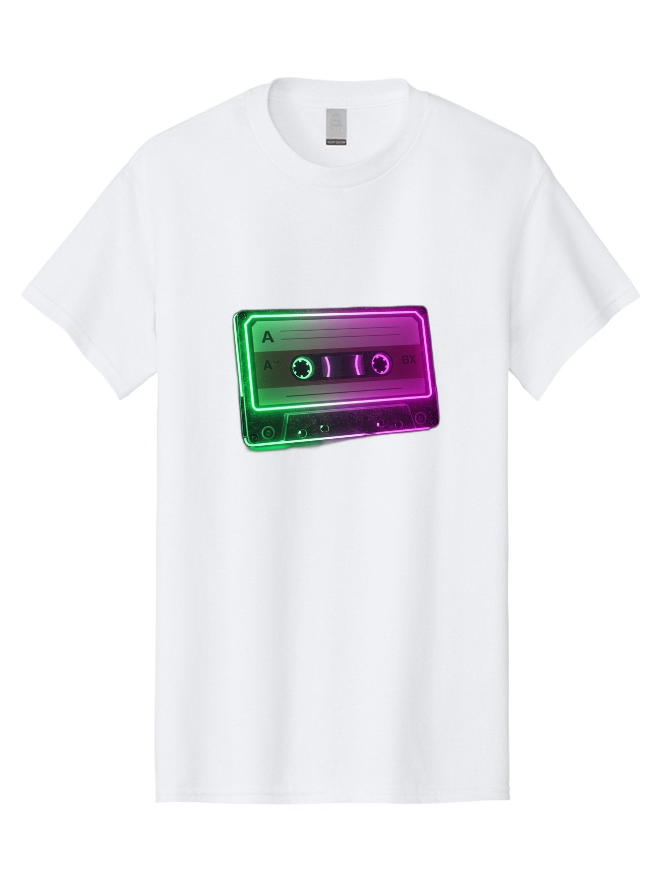 Cassette-Tape-3 Men'S Graphic Tee, 100% Cotton, Comfortable Casual Summer Wear, Machine Washable, Cassette Tape, Retro Music, Vintage Technology, A Side, Music Nostalgia, Cassette Player, Retro Aesthetics, Glowing Effect, Baa261 11