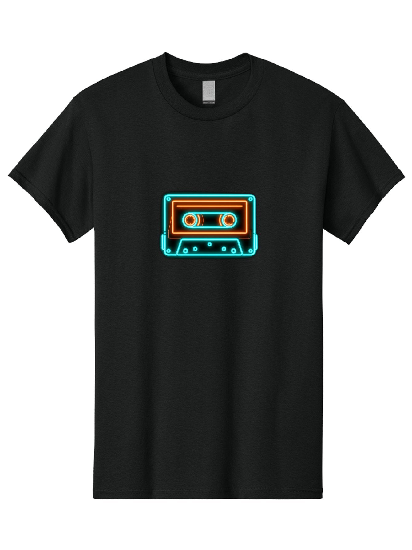 Cassette-Tape-6 Men'S Graphic Tee, 100% Cotton, Comfortable Casual Summer Wear, Machine Washable, Retro Cassette Tape, Neon Lights, Vibrant Colors, Nostalgic Music, Retro Technology, 80S And 90S Memorabilia, Music Lover, Vintage Audio Baa264 3