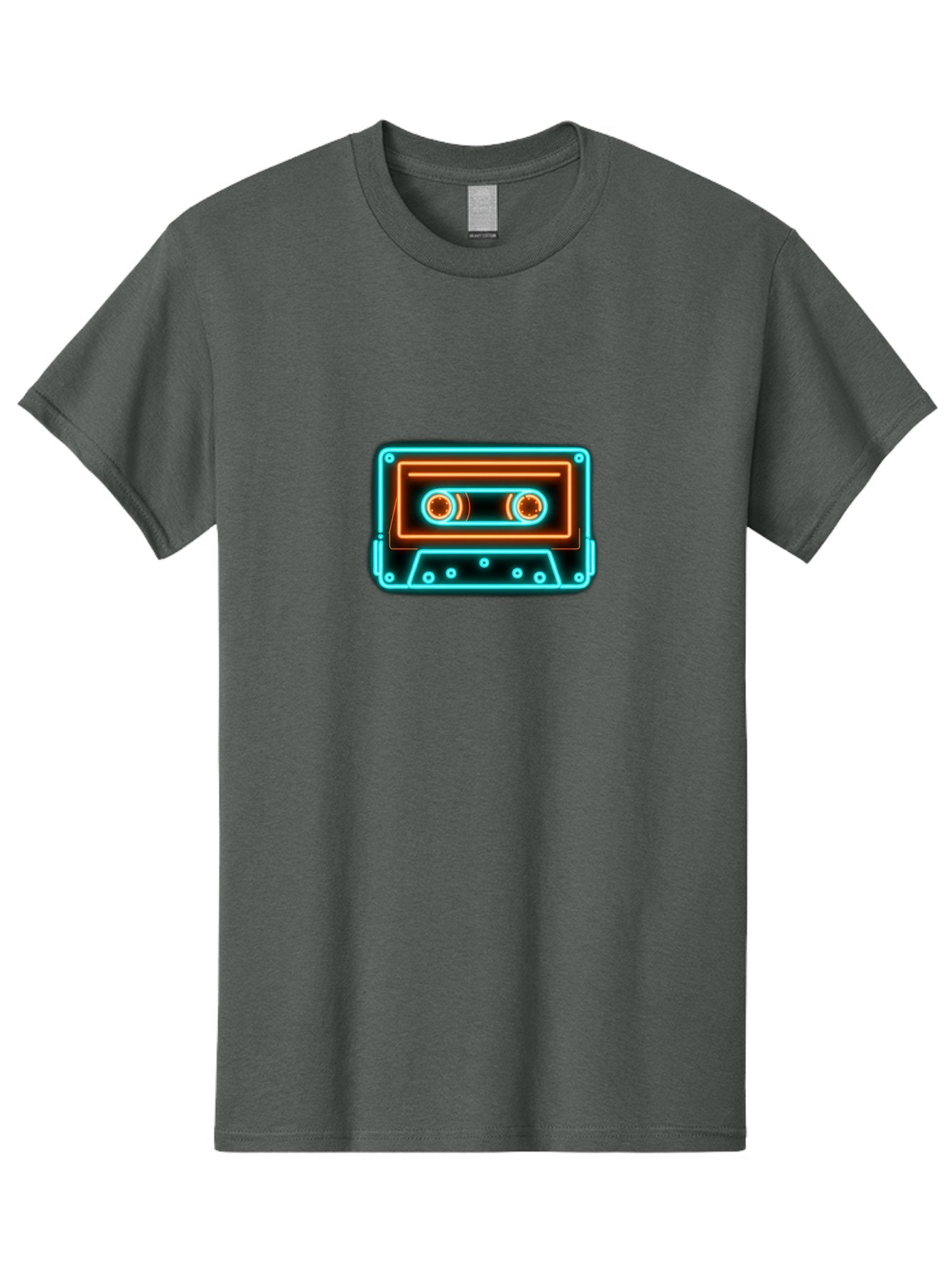 Cassette-Tape-6 Men'S Graphic Tee, 100% Cotton, Comfortable Casual Summer Wear, Machine Washable, Retro Cassette Tape, Neon Lights, Vibrant Colors, Nostalgic Music, Retro Technology, 80S And 90S Memorabilia, Music Lover, Vintage Audio Baa264 7