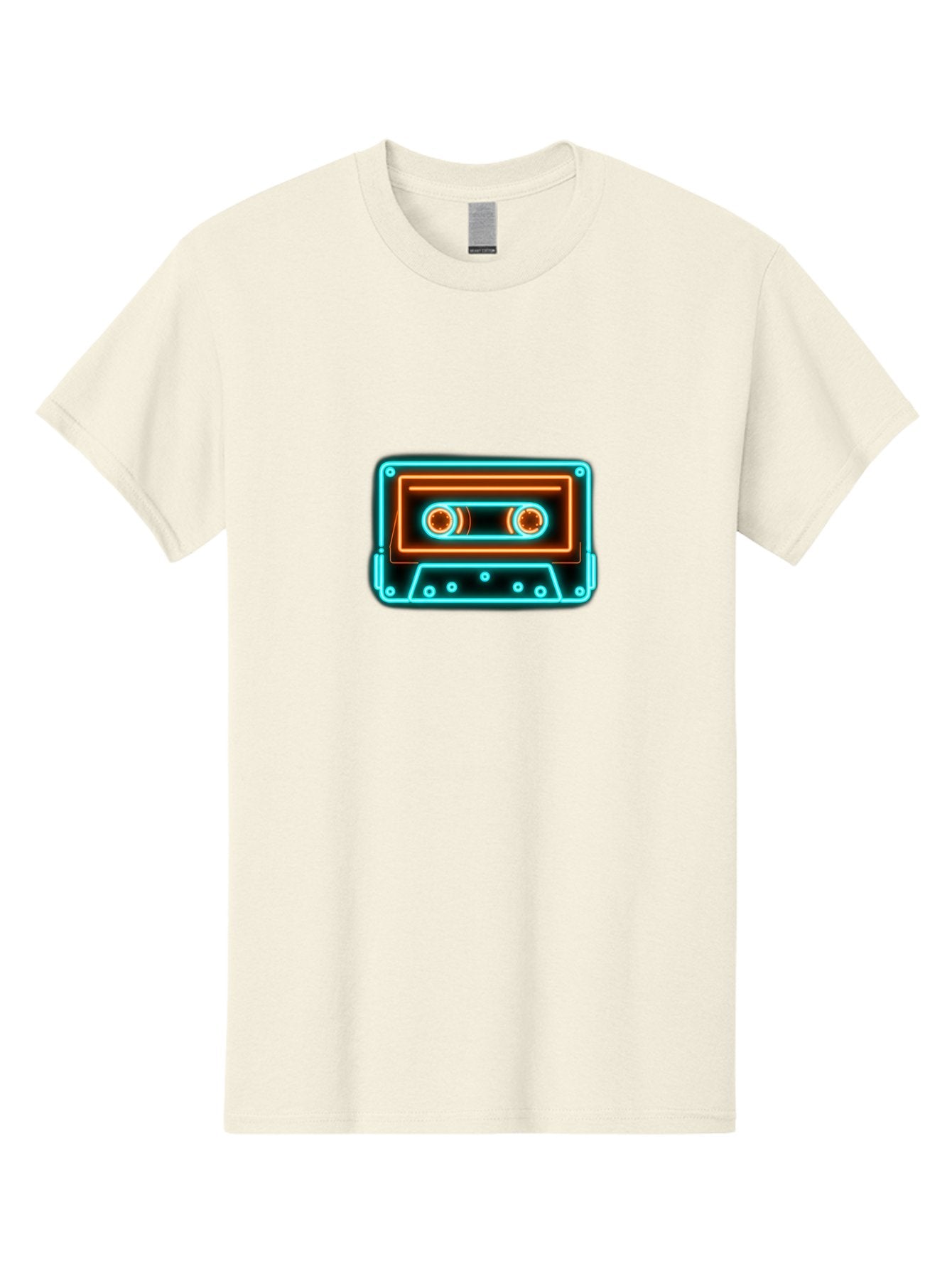 Cassette-Tape-6 Men'S Graphic Tee, 100% Cotton, Comfortable Casual Summer Wear, Machine Washable, Retro Cassette Tape, Neon Lights, Vibrant Colors, Nostalgic Music, Retro Technology, 80S And 90S Memorabilia, Music Lover, Vintage Audio Baa264 6