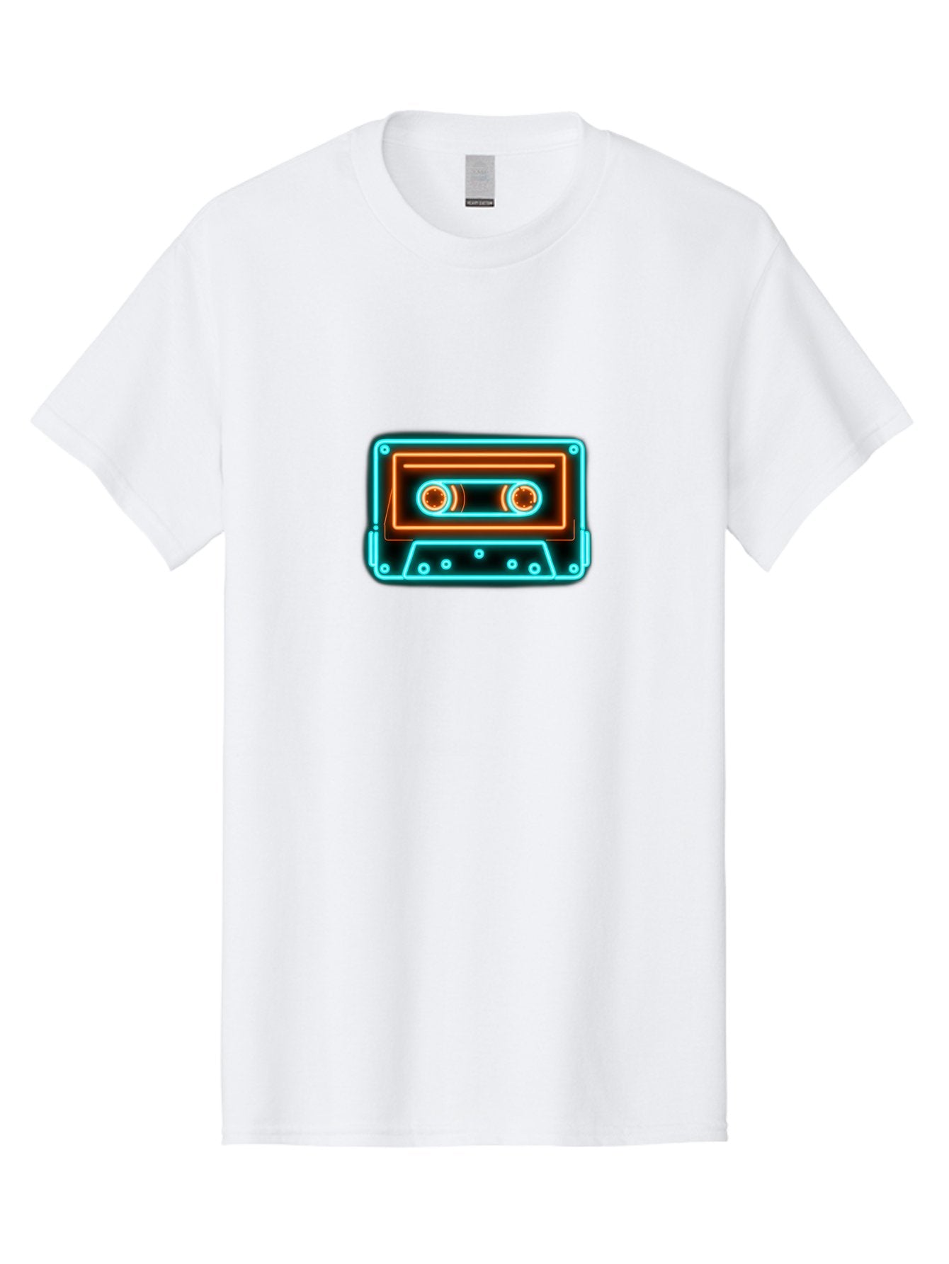 Cassette-Tape-6 Men'S Graphic Tee, 100% Cotton, Comfortable Casual Summer Wear, Machine Washable, Retro Cassette Tape, Neon Lights, Vibrant Colors, Nostalgic Music, Retro Technology, 80S And 90S Memorabilia, Music Lover, Vintage Audio Baa264 10