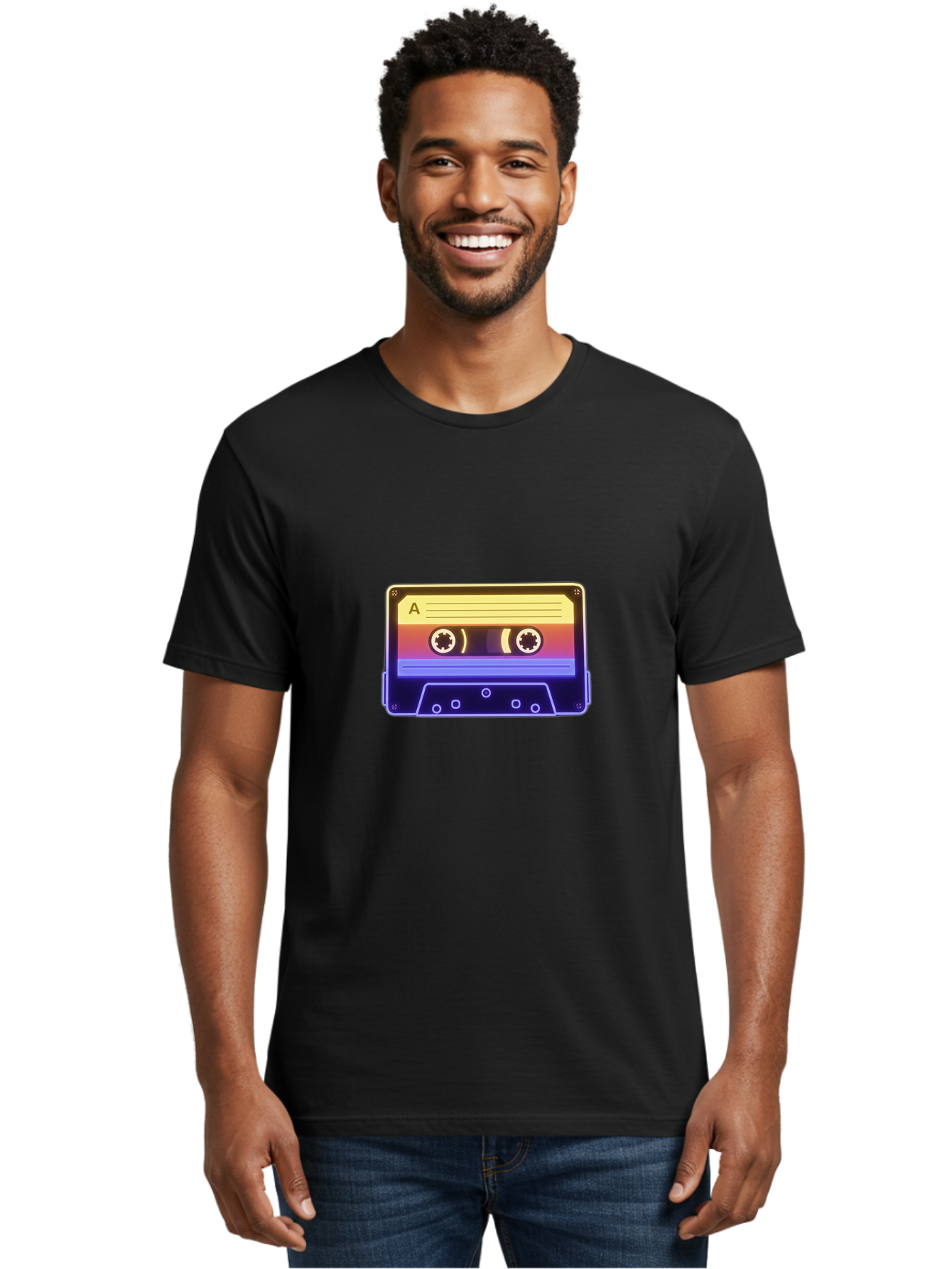 Cassette-Tape-A-1 Men'S Graphic Tee, 100% Cotton, Comfortable Casual Summer Wear, Machine Washable, Retro Cassette Tape, Vintage Music, Nostalgic Technology, 80S And 90S Memorabilia, Mixtape, Cassette Player, Retro Audio Baa265