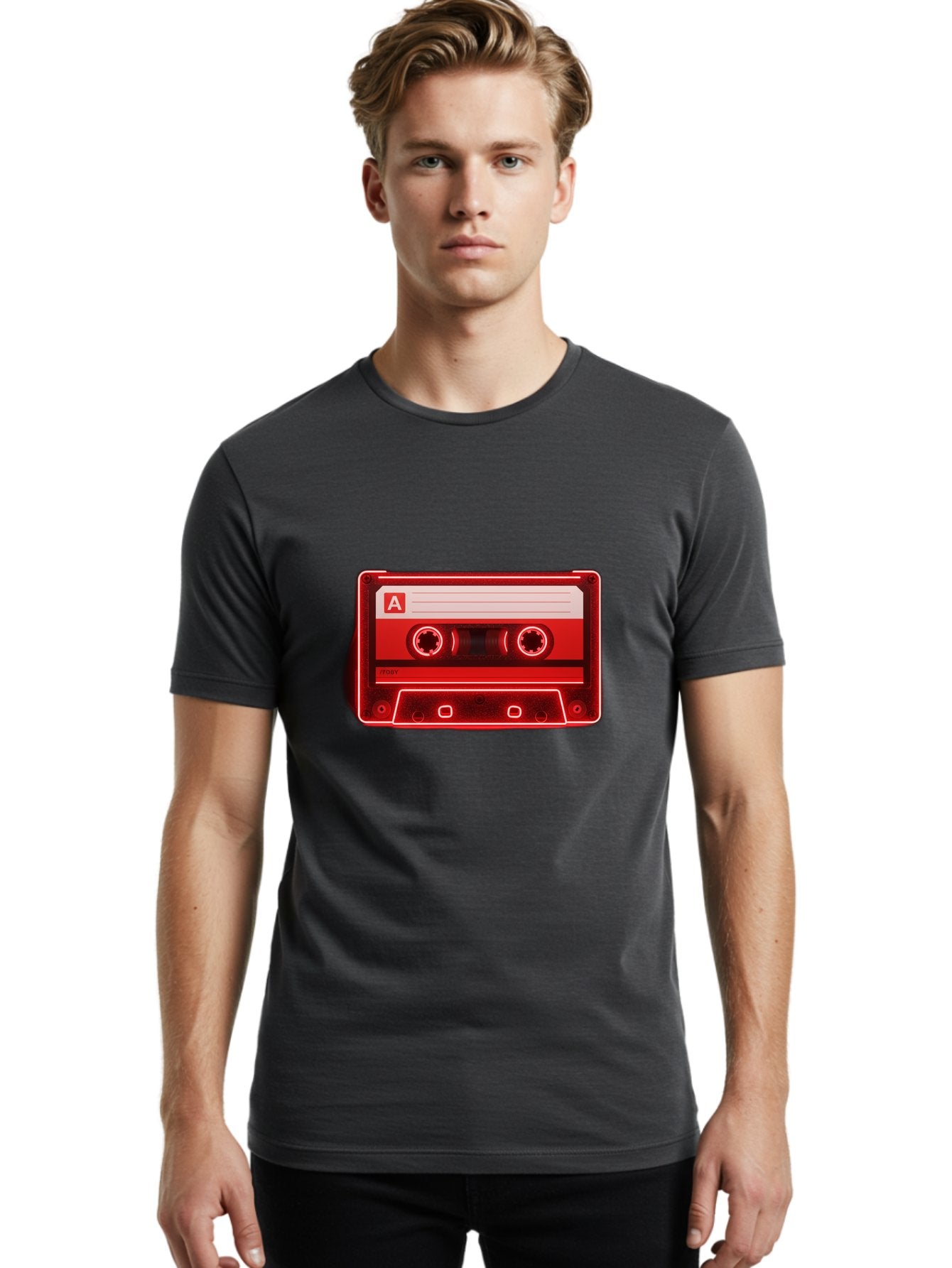 Cassette-Tape-A-2 Men'S Graphic Tee, 100% Cotton, Comfortable Casual Summer Wear, Machine Washable, Retro Cassette Tape, Mix Tape, Nostalgic Music, Vintage Audio, Retro Technology, Classic Music Format, Compact Cassette Baa266 24