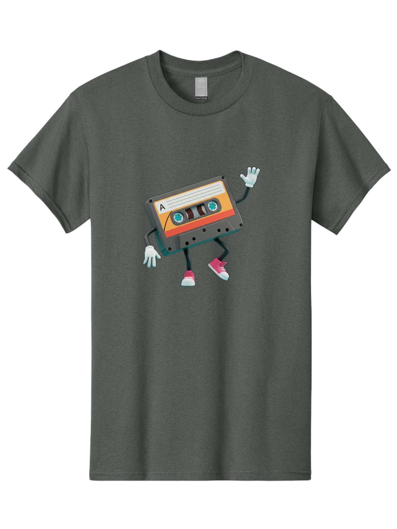 Cassette-Tape-A Men'S Graphic Tee, 100% Cotton, Comfortable Casual Summer Wear, Machine Washable, Retro Cassette Tape, Anthropomorphic Cassette, Cartoon Character, Mixtape Nostalgia, Retro Music, Funky Art, Playful Design, Vintage Vibes, Baa271 3