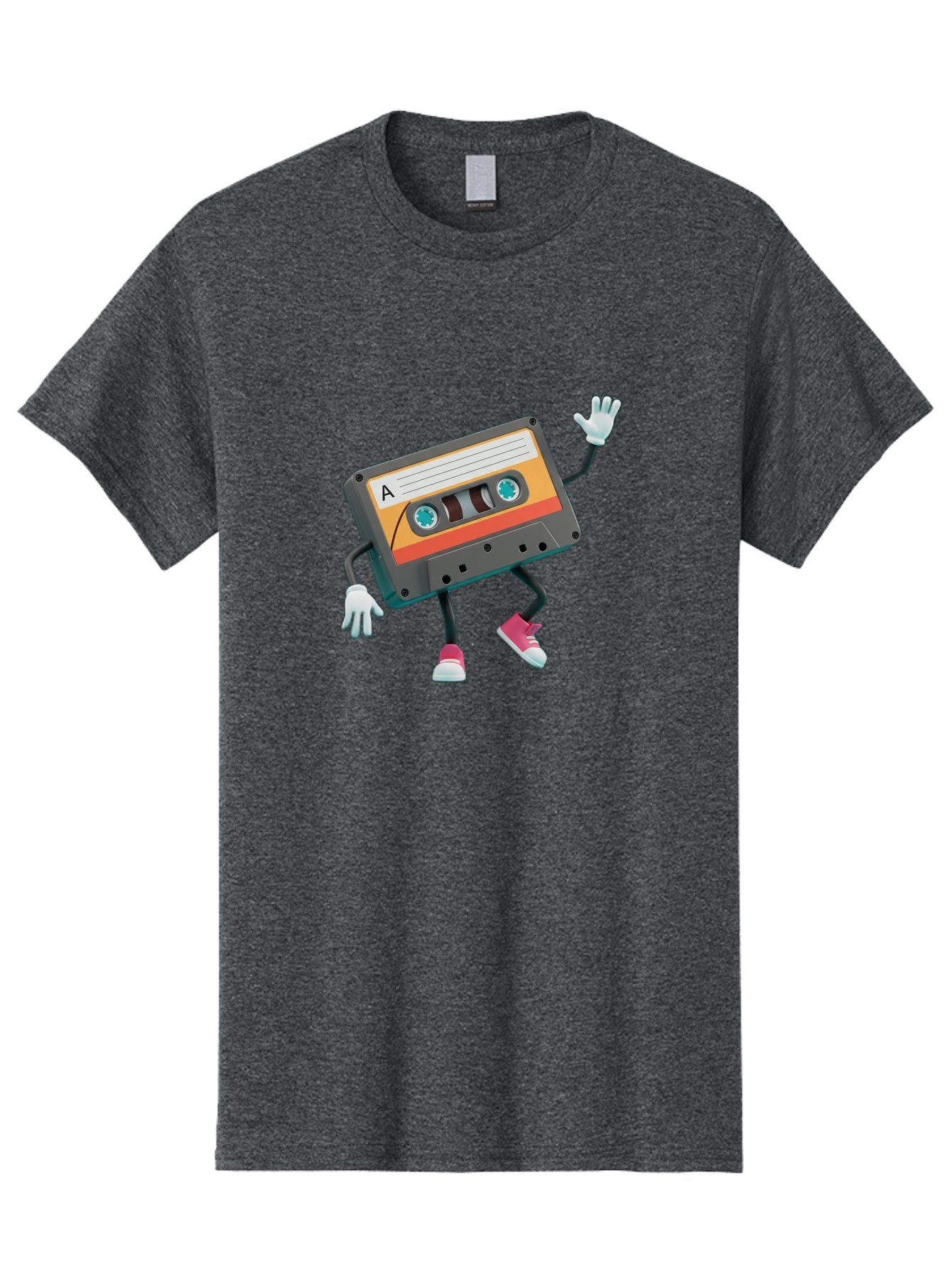 Cassette-Tape-A Men'S Graphic Tee, 100% Cotton, Comfortable Casual Summer Wear, Machine Washable, Retro Cassette Tape, Anthropomorphic Cassette, Cartoon Character, Mixtape Nostalgia, Retro Music, Funky Art, Playful Design, Vintage Vibes, Baa271 5