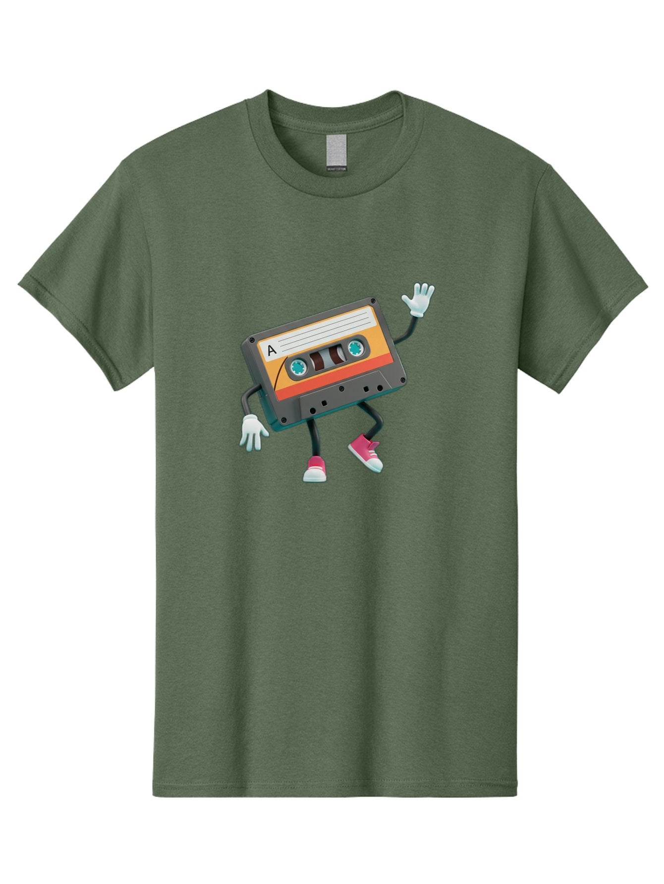 Cassette-Tape-A Men'S Graphic Tee, 100% Cotton, Comfortable Casual Summer Wear, Machine Washable, Retro Cassette Tape, Anthropomorphic Cassette, Cartoon Character, Mixtape Nostalgia, Retro Music, Funky Art, Playful Design, Vintage Vibes, Baa271 6