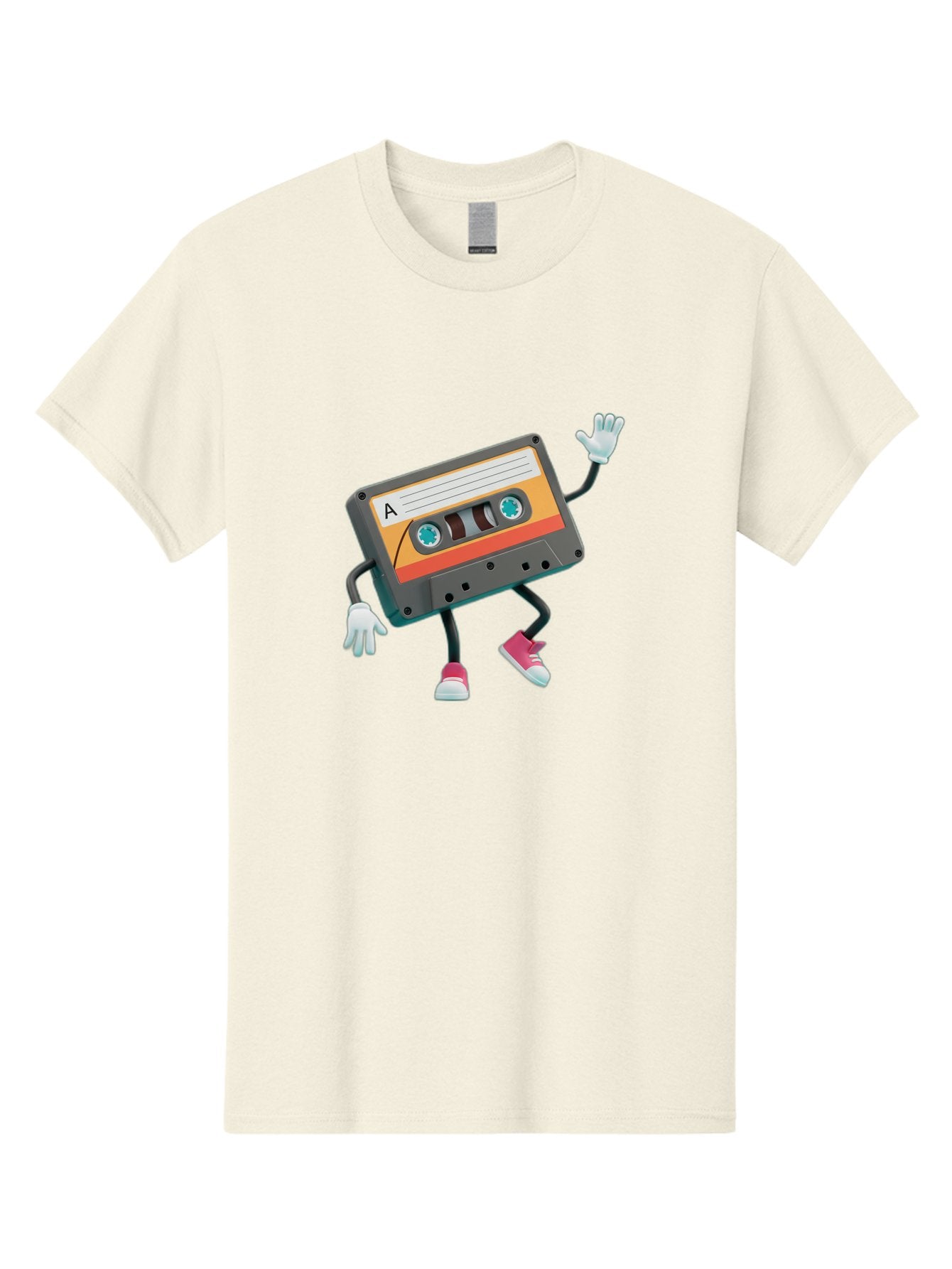 Cassette-Tape-A Men'S Graphic Tee, 100% Cotton, Comfortable Casual Summer Wear, Machine Washable, Retro Cassette Tape, Anthropomorphic Cassette, Cartoon Character, Mixtape Nostalgia, Retro Music, Funky Art, Playful Design, Vintage Vibes, Baa271 8