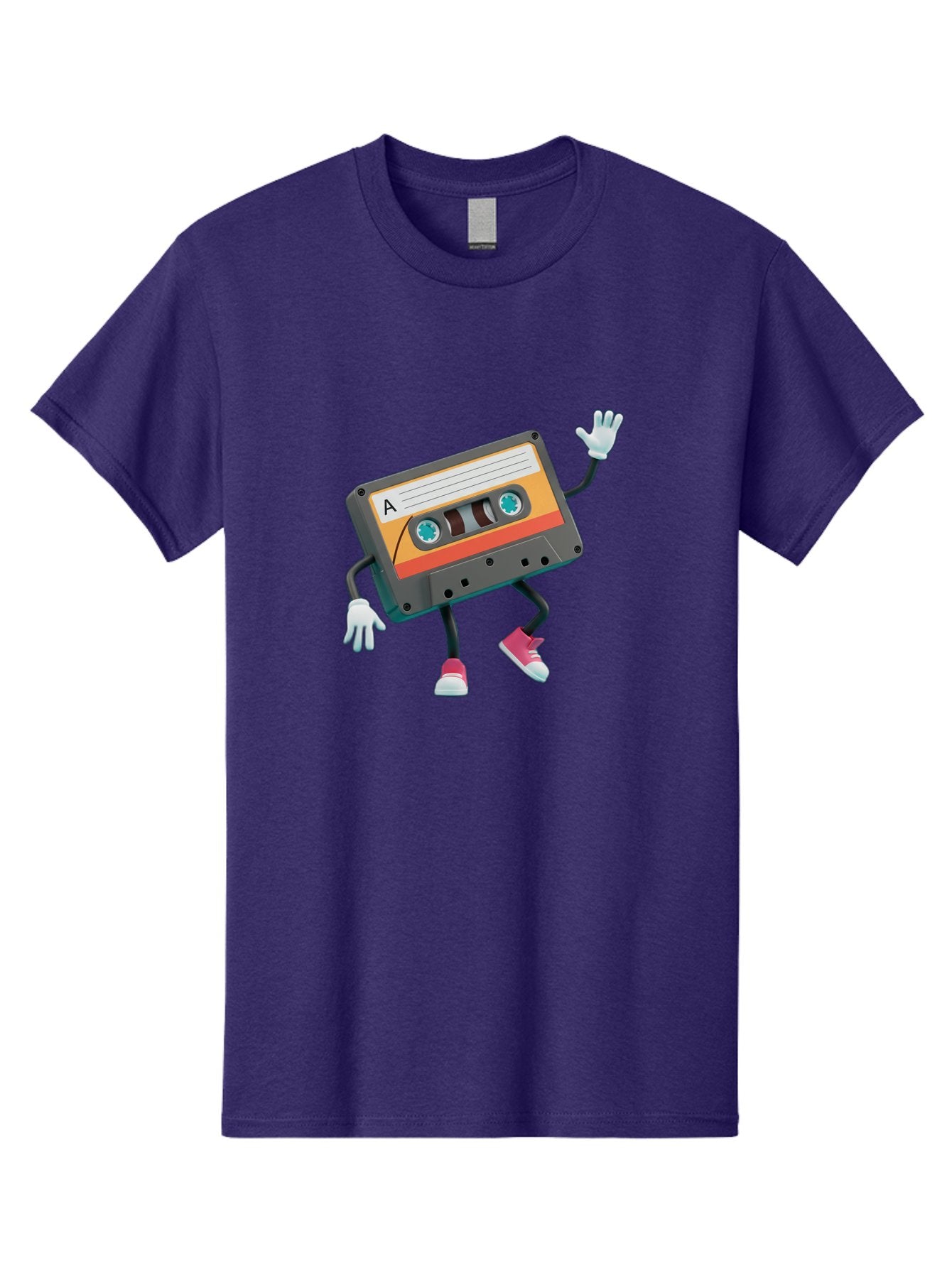 Cassette-Tape-A Men'S Graphic Tee, 100% Cotton, Comfortable Casual Summer Wear, Machine Washable, Retro Cassette Tape, Anthropomorphic Cassette, Cartoon Character, Mixtape Nostalgia, Retro Music, Funky Art, Playful Design, Vintage Vibes, Baa271 9