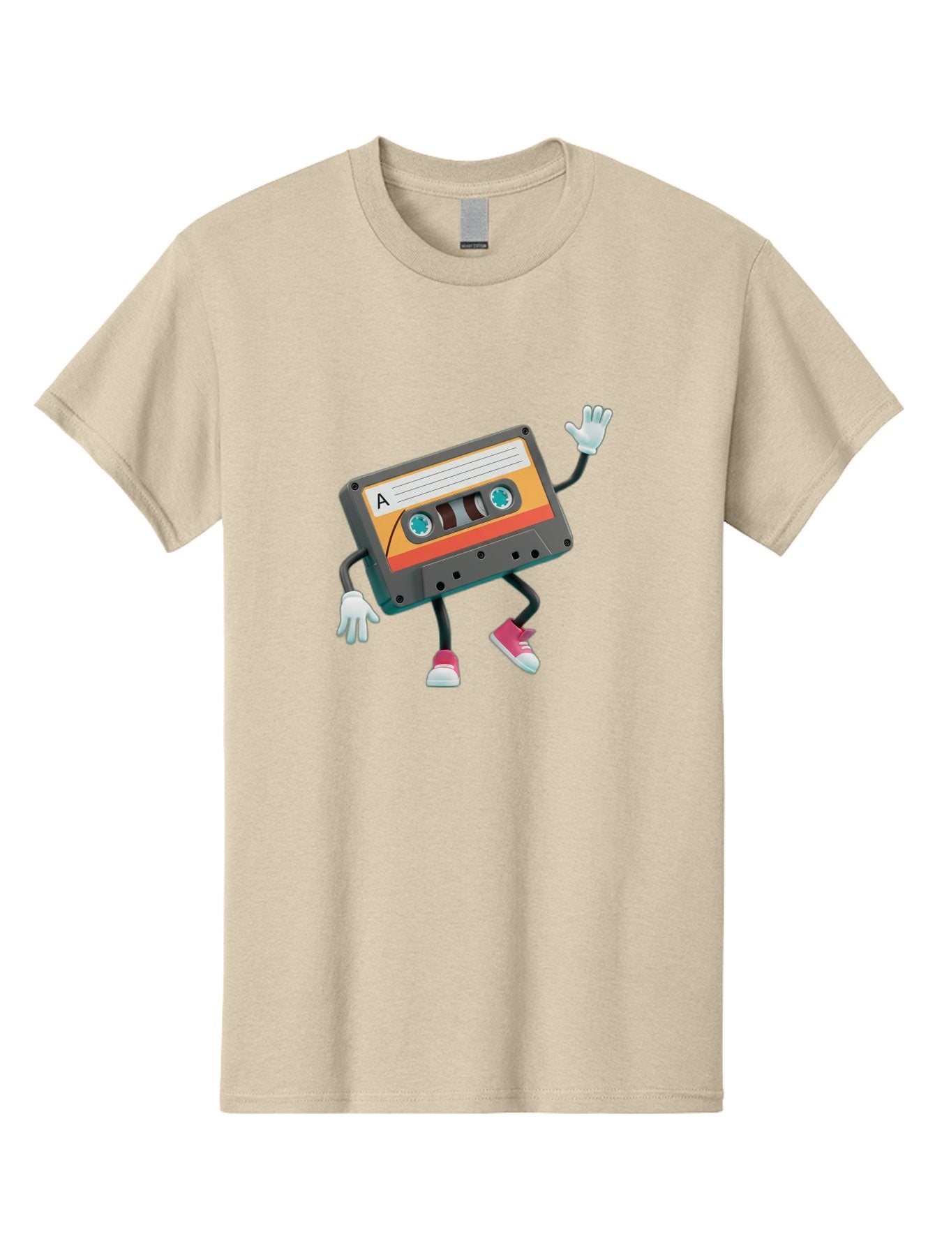 Cassette-Tape-A Men'S Graphic Tee, 100% Cotton, Comfortable Casual Summer Wear, Machine Washable, Retro Cassette Tape, Anthropomorphic Cassette, Cartoon Character, Mixtape Nostalgia, Retro Music, Funky Art, Playful Design, Vintage Vibes, Baa271 4