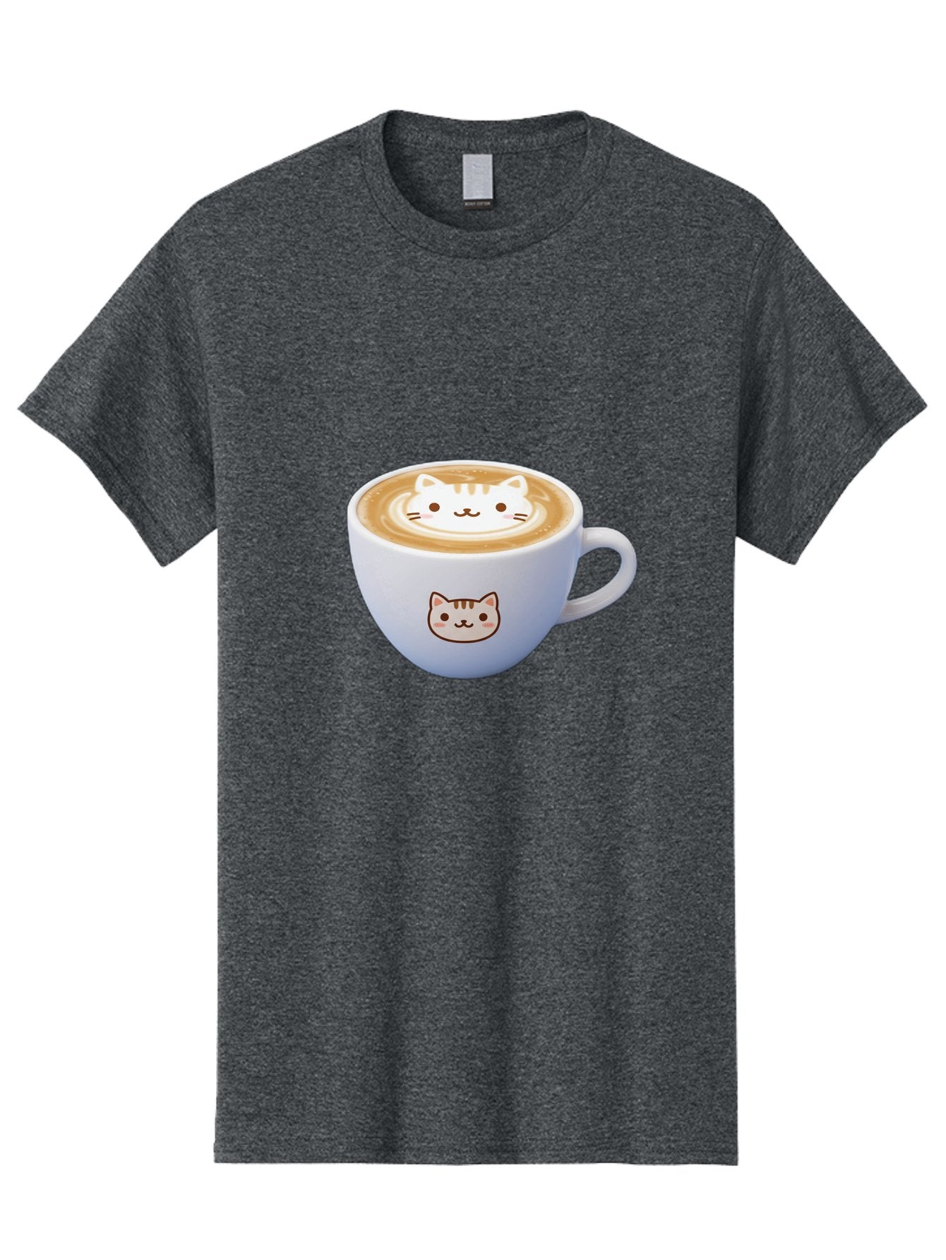 Cat-Coffee Men'S Graphic Tee, 100% Cotton, Comfortable Casual Summer Wear, Machine Washable, Cat Face Latte Art, Coffee Cup Design, Feline Illustration, Cute Cat Graphics, Coffee Culture, Latte Art, Adorable Cat Face Baa275 8