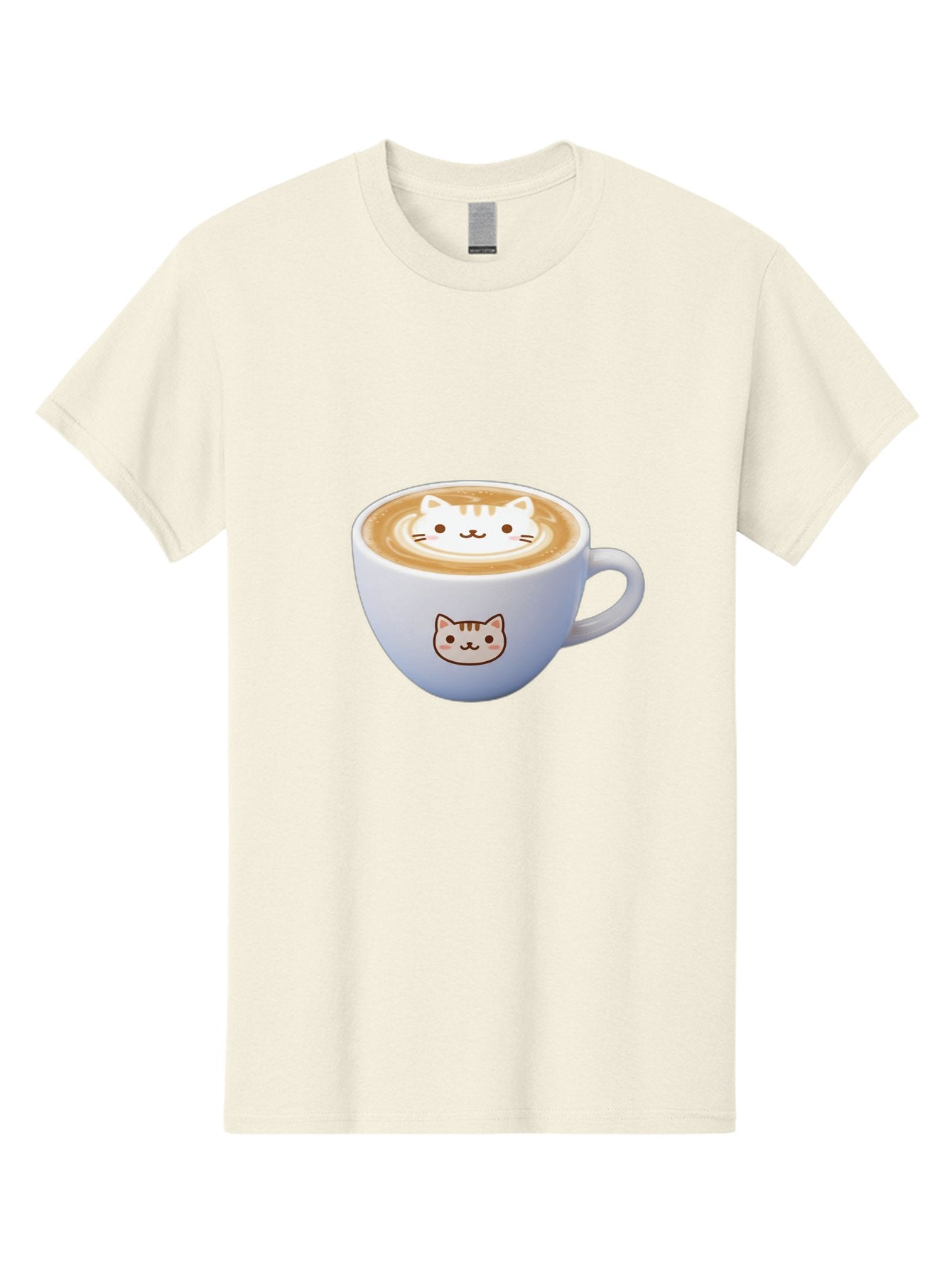 Cat-Coffee Men'S Graphic Tee, 100% Cotton, Comfortable Casual Summer Wear, Machine Washable, Cat Face Latte Art, Coffee Cup Design, Feline Illustration, Cute Cat Graphics, Coffee Culture, Latte Art, Adorable Cat Face Baa275 5