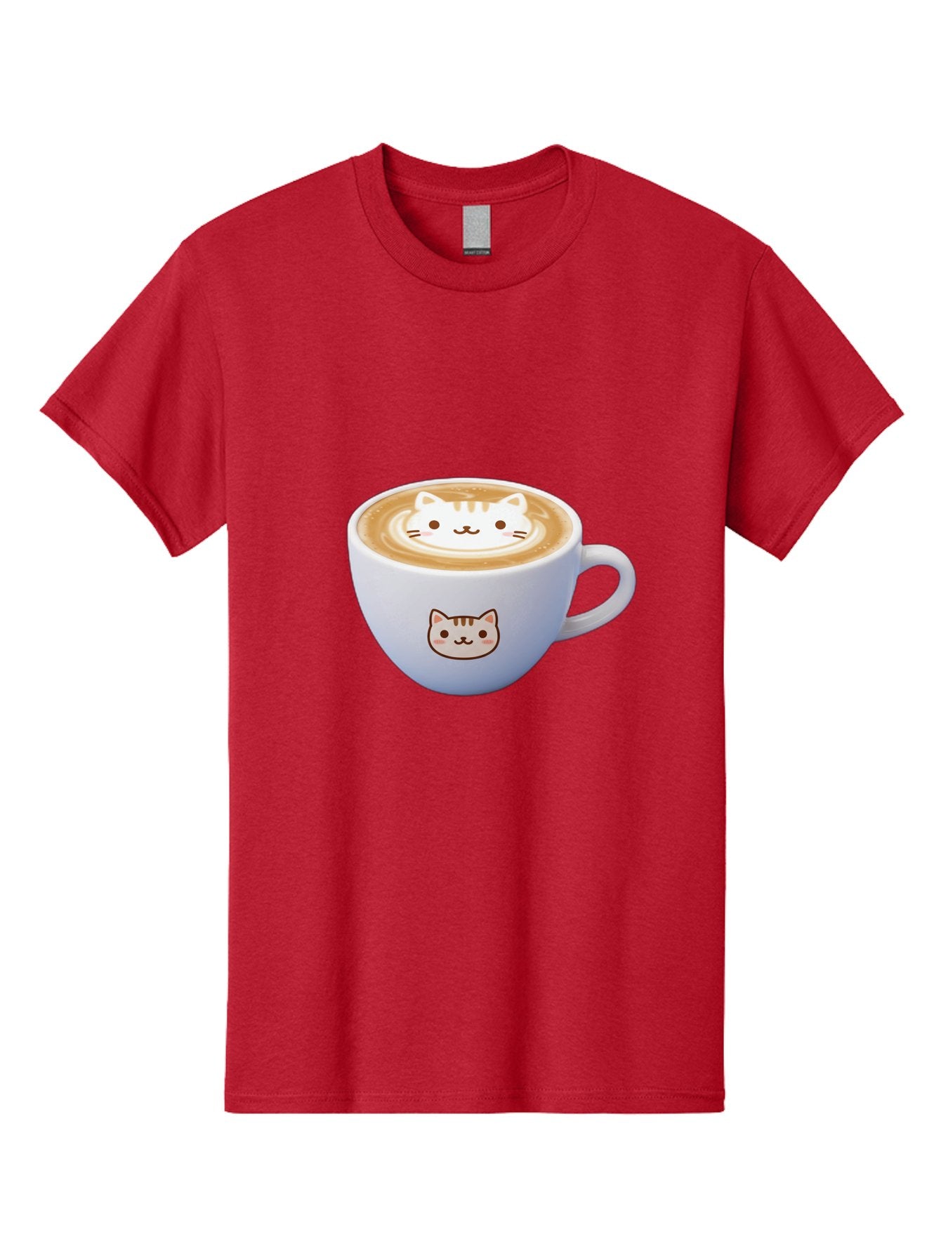 Cat-Coffee Men'S Graphic Tee, 100% Cotton, Comfortable Casual Summer Wear, Machine Washable, Cat Face Latte Art, Coffee Cup Design, Feline Illustration, Cute Cat Graphics, Coffee Culture, Latte Art, Adorable Cat Face Baa275 13