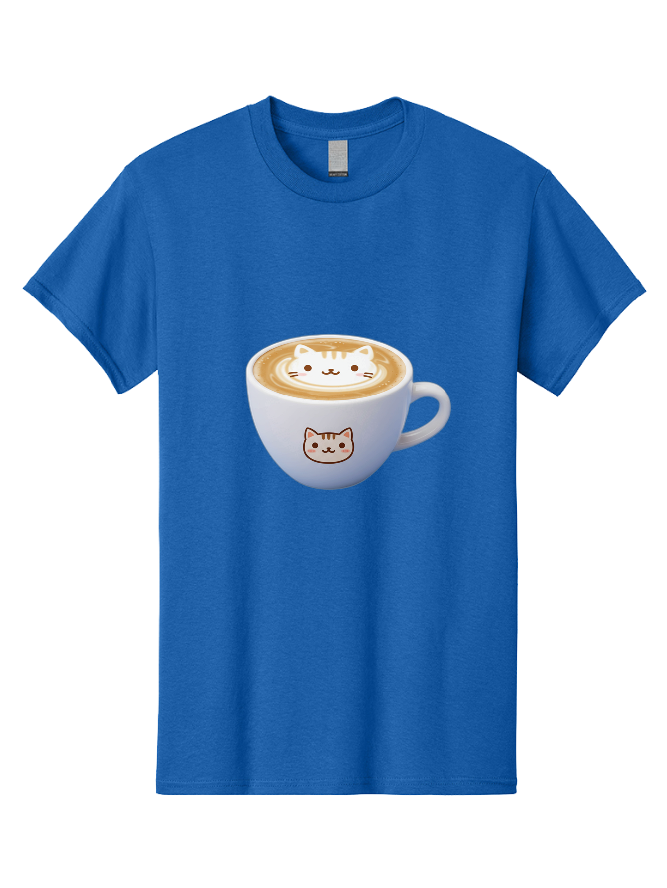 Cat-Coffee Men'S Graphic Tee, 100% Cotton, Comfortable Casual Summer Wear, Machine Washable, Cat Face Latte Art, Coffee Cup Design, Feline Illustration, Cute Cat Graphics, Coffee Culture, Latte Art, Adorable Cat Face Baa275 9