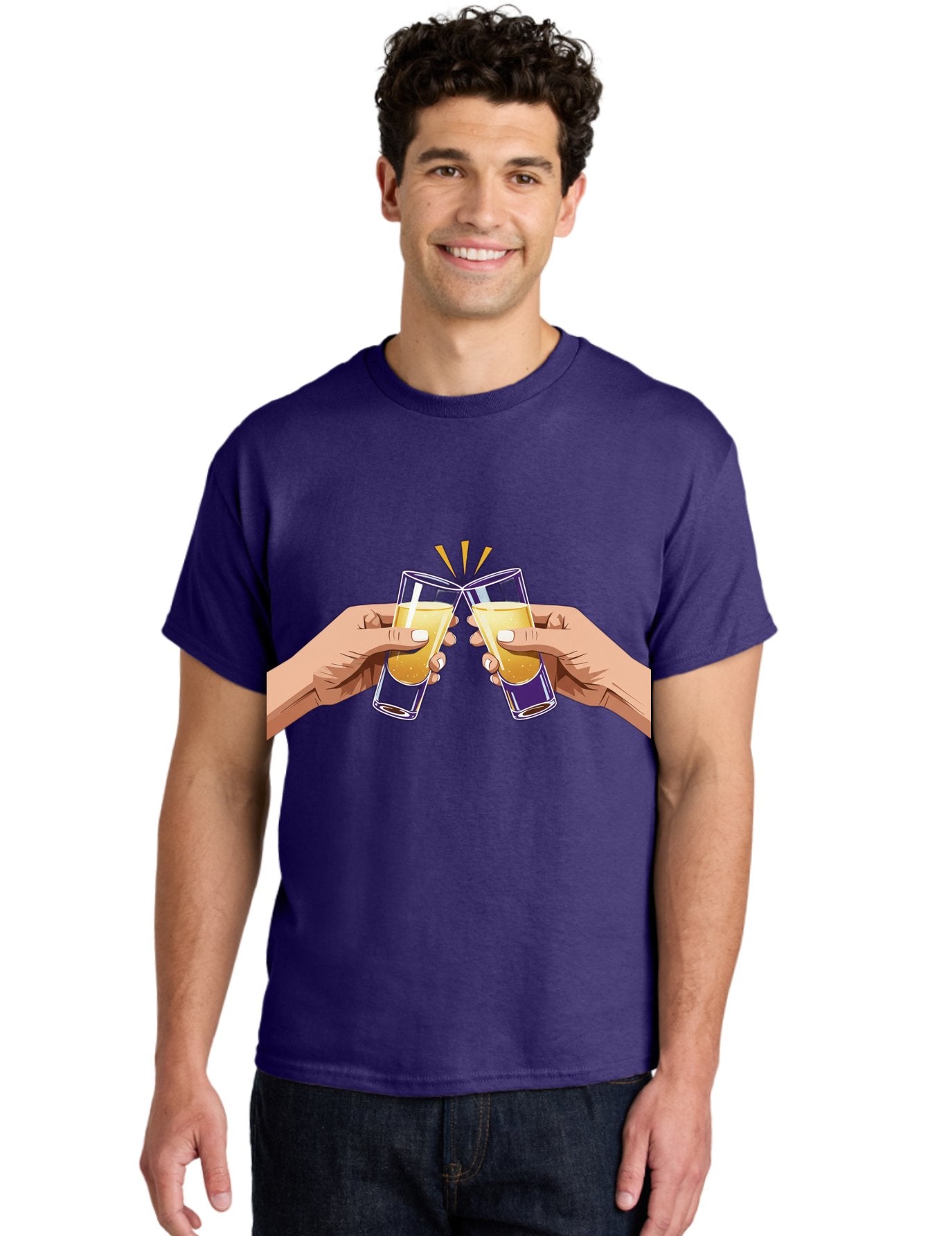 Cheers-1 Men'S Graphic Tee, 100% Cotton, Comfortable Casual Summer Wear, Machine Washable, Toasting Glasses, Celebratory Drinks, Champagne Toast, Beer Cheers, Happy Hour, Party Time, Festive Atmosphere, Social Gathering Baa283 17