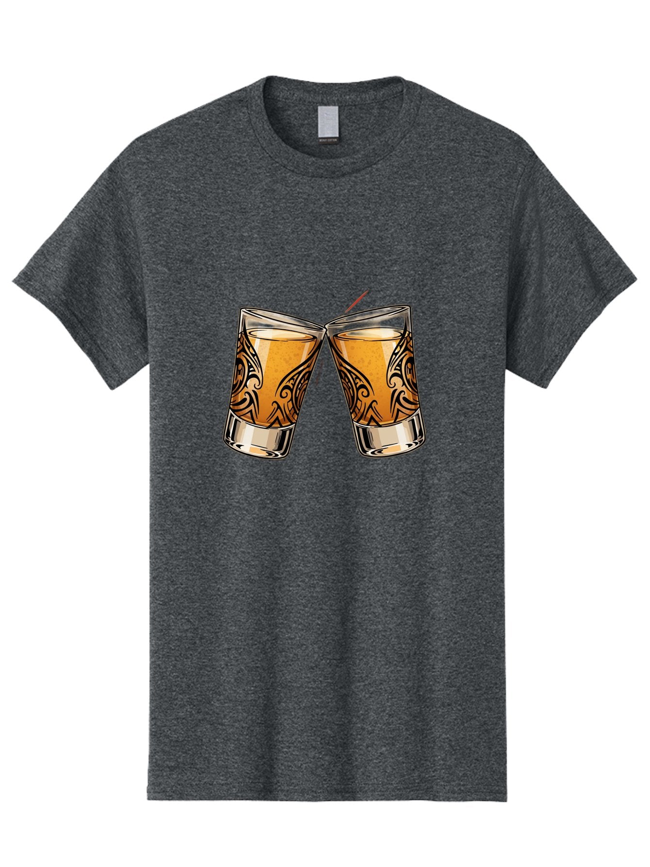 Cheers-2 Men'S Graphic Tee, 100% Cotton, Comfortable Casual Summer Wear, Machine Washable, Shot Glasses, Whiskey Glasses, Toasted Drinks, Cheers Moment, Social Gathering, Friendship Toast, Ornate Design, Glassware, Beverage, Celebratory Drink Baa284 12