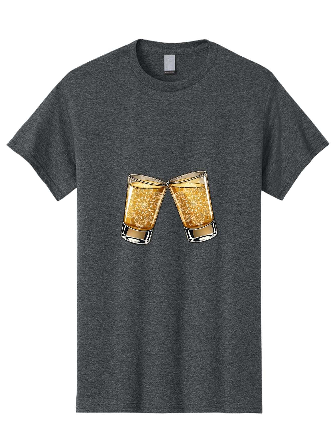 Cheers-4 Men'S Graphic Tee, 100% Cotton, Comfortable Casual Summer Wear, Machine Washable, Whiskey Glasses, Shot Glasses, Cheers Toast, Celebration Drink, Spirits, Luxury Glassware, Ornate Design, Festive Atmosphere, Party, Drink Together Baa286 5