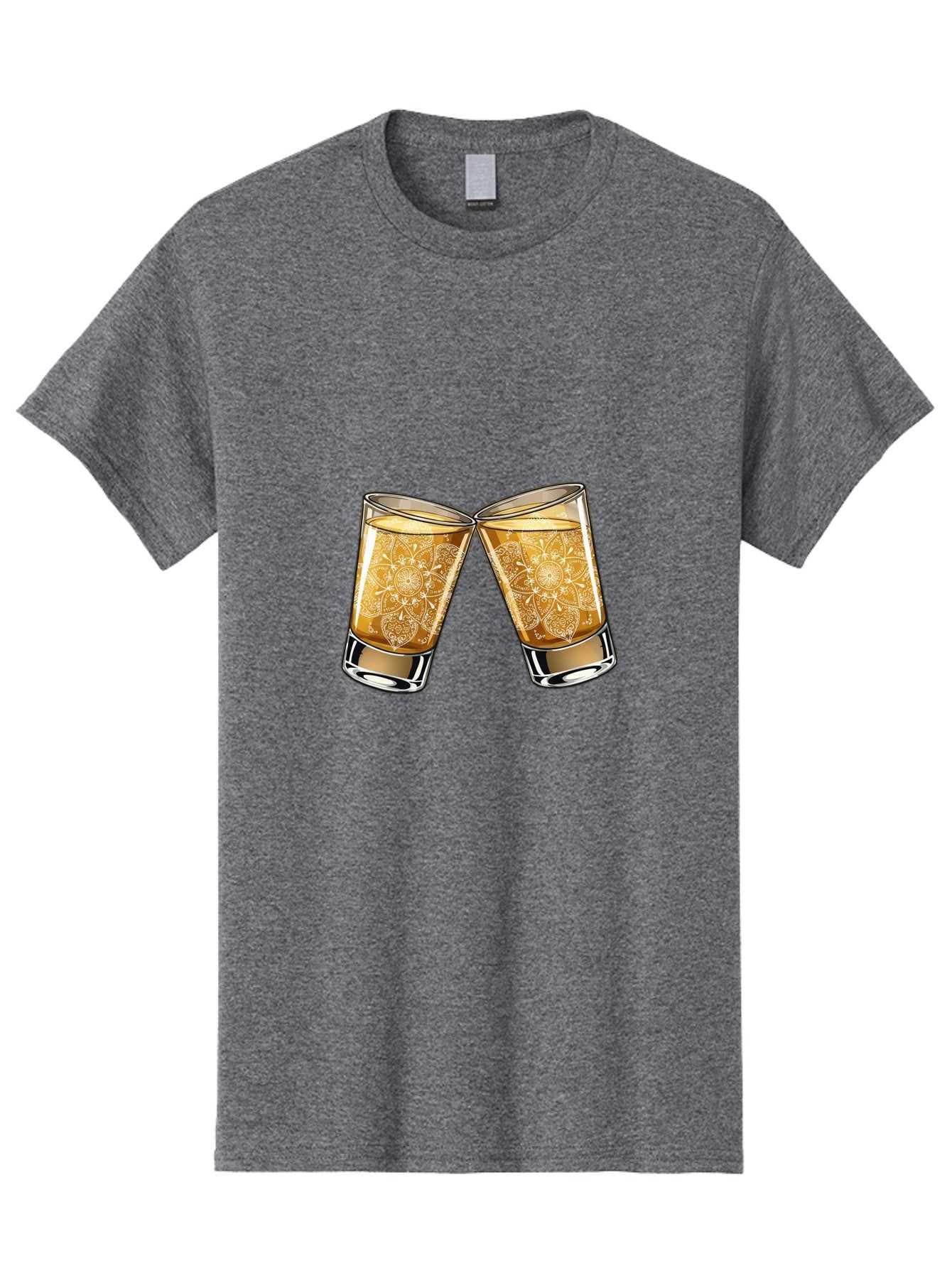 Cheers-4 Men'S Graphic Tee, 100% Cotton, Comfortable Casual Summer Wear, Machine Washable, Whiskey Glasses, Shot Glasses, Cheers Toast, Celebration Drink, Spirits, Luxury Glassware, Ornate Design, Festive Atmosphere, Party, Drink Together Baa286 6