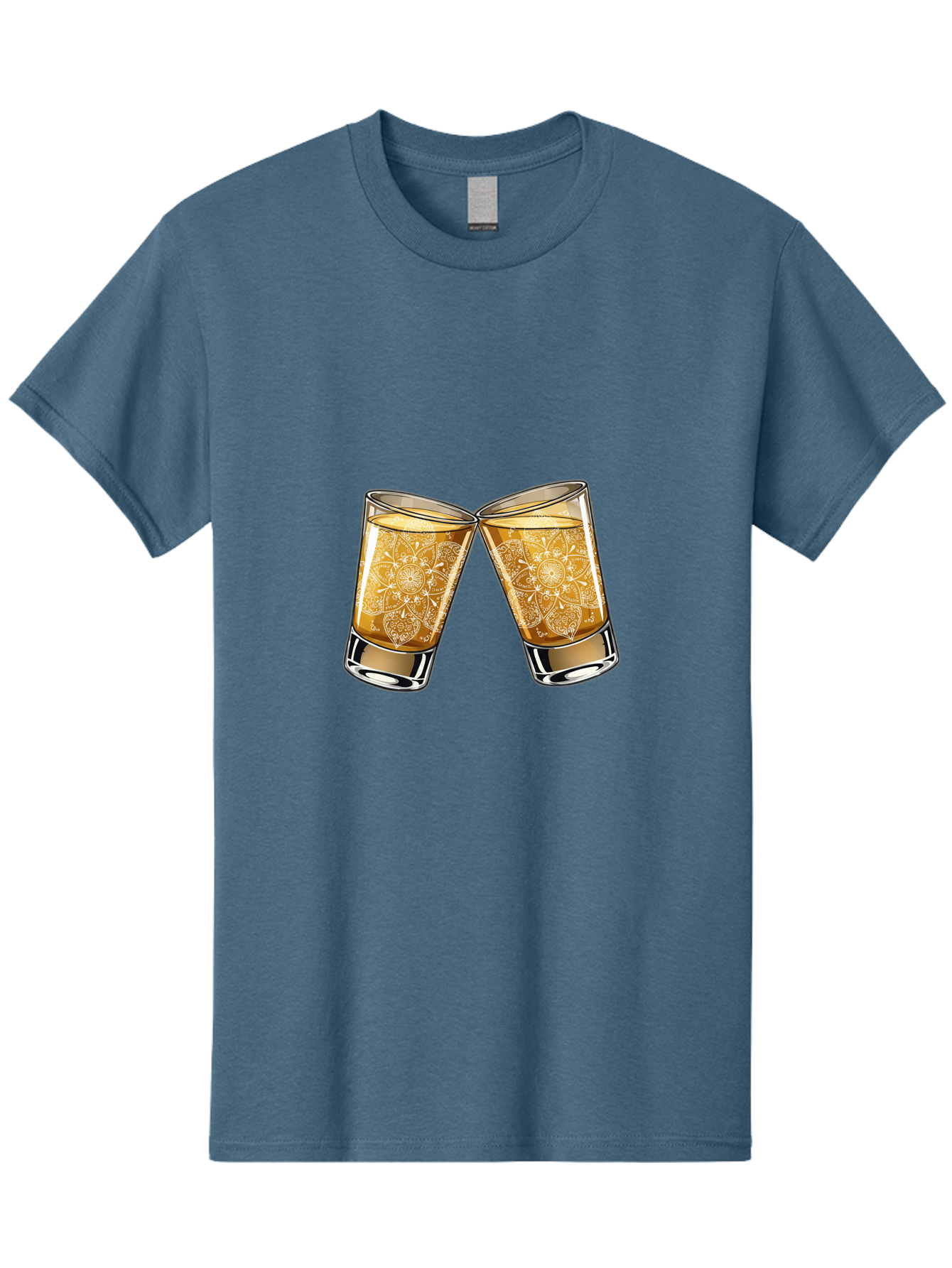 Cheers-4 Men'S Graphic Tee, 100% Cotton, Comfortable Casual Summer Wear, Machine Washable, Whiskey Glasses, Shot Glasses, Cheers Toast, Celebration Drink, Spirits, Luxury Glassware, Ornate Design, Festive Atmosphere, Party, Drink Together Baa286 17