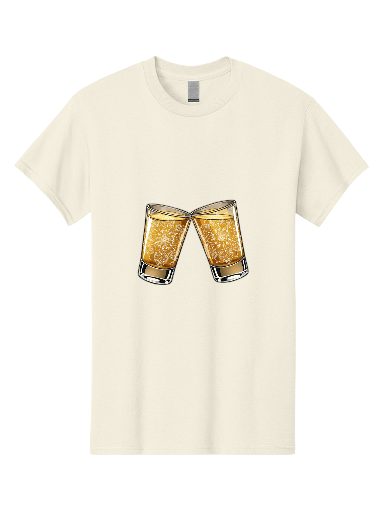 Cheers-4 Men'S Graphic Tee, 100% Cotton, Comfortable Casual Summer Wear, Machine Washable, Whiskey Glasses, Shot Glasses, Cheers Toast, Celebration Drink, Spirits, Luxury Glassware, Ornate Design, Festive Atmosphere, Party, Drink Together Baa286 5